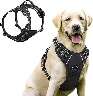 Funkeen No Pull Adjustable Soft Harness (Black), Reflective Breathable Lightweight Dog Harness for Small, Medium and Large Dogs, s product image