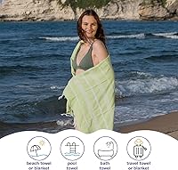 Vista 19 de Oversized Turkish Beach Towel 38’’x71’’ - Set of 2 100% Turkish Cotton Lightweight Sand Free Quick Dry Pool Towels Extra Large Bath Towels for
