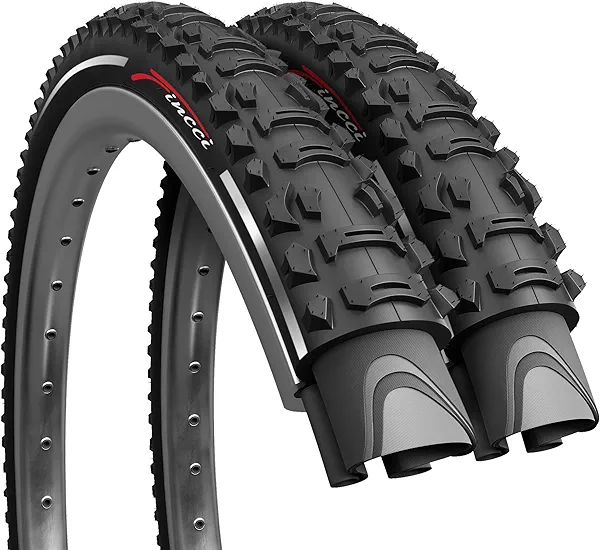 Fincci Mountain 26x1.95 Bike Tire - Foldable XC Enduro 26 Inch Bike Tire, 60 TPI - Black Kevlar Alto 50-559 - 26" MTB Accessories for Electric, Hybrid, Offroad, Folding Bicycle