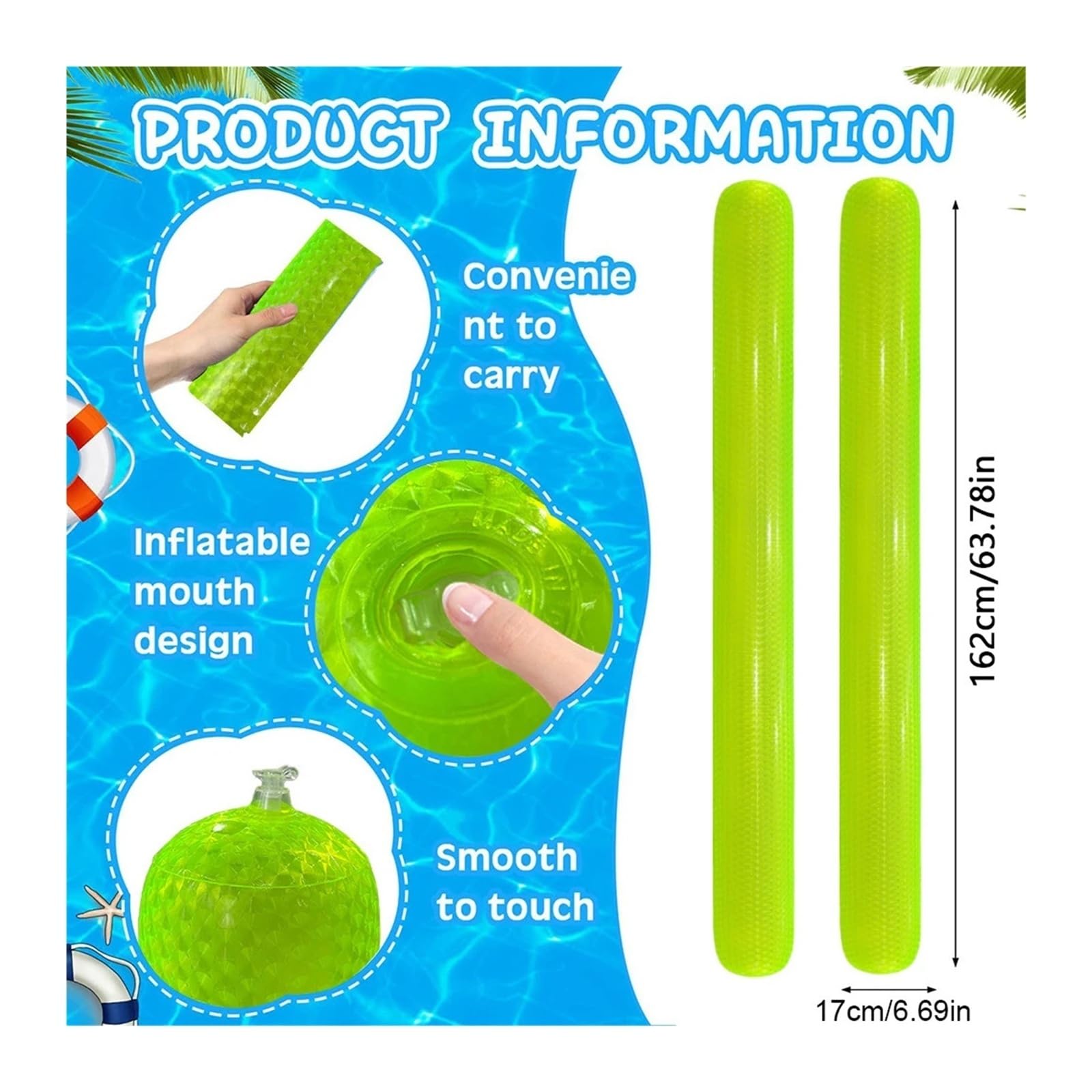 hinchables para Piscina 1 Pieza Tubo Flotante Inflable | Natación en el agua