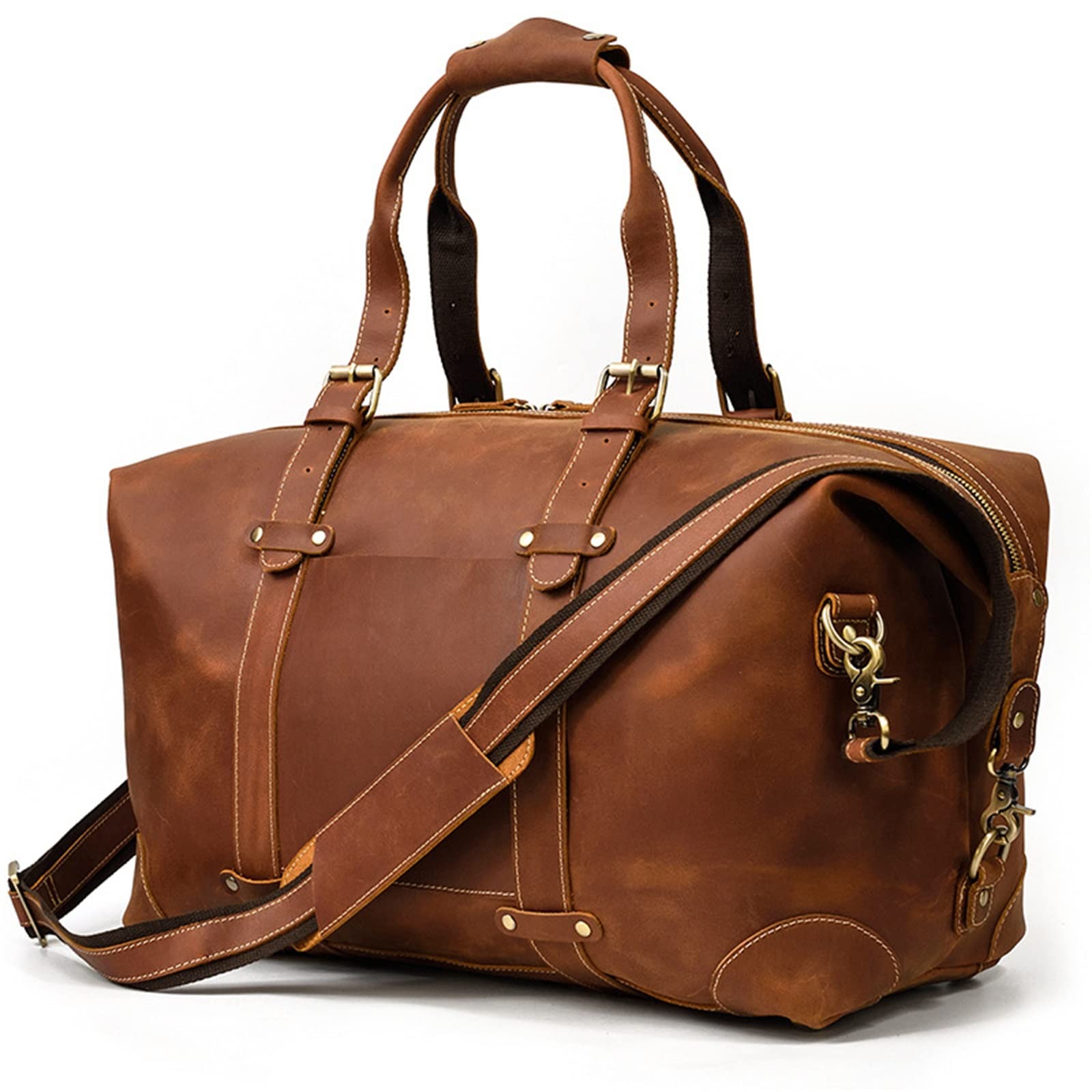 Bolso de Equipaje de Mano para Hombre Bolso de Viaje Cuero for Hombres Bolsas Equipaje Gran Capacidad Retro para Mujeres Hombres
