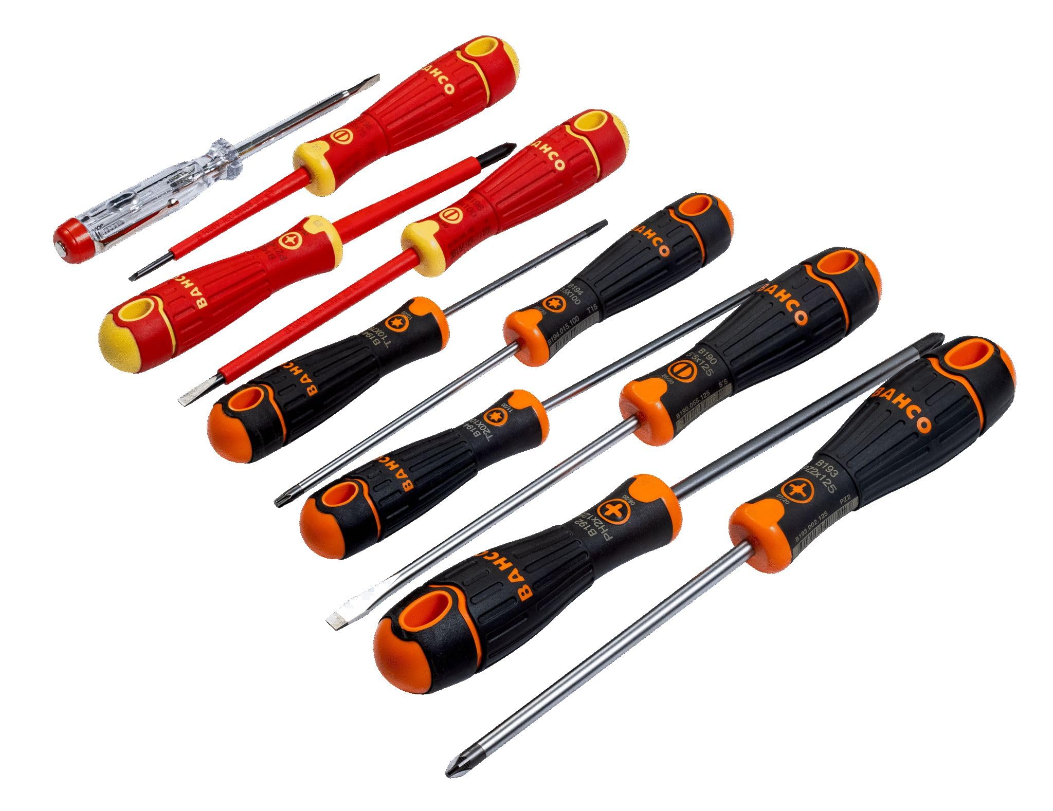 Bahco Black B219.110 Bahcofit Xl Screwdriver Set, 10 Piece (Flat, Insulated, Rubber, 10 Items)