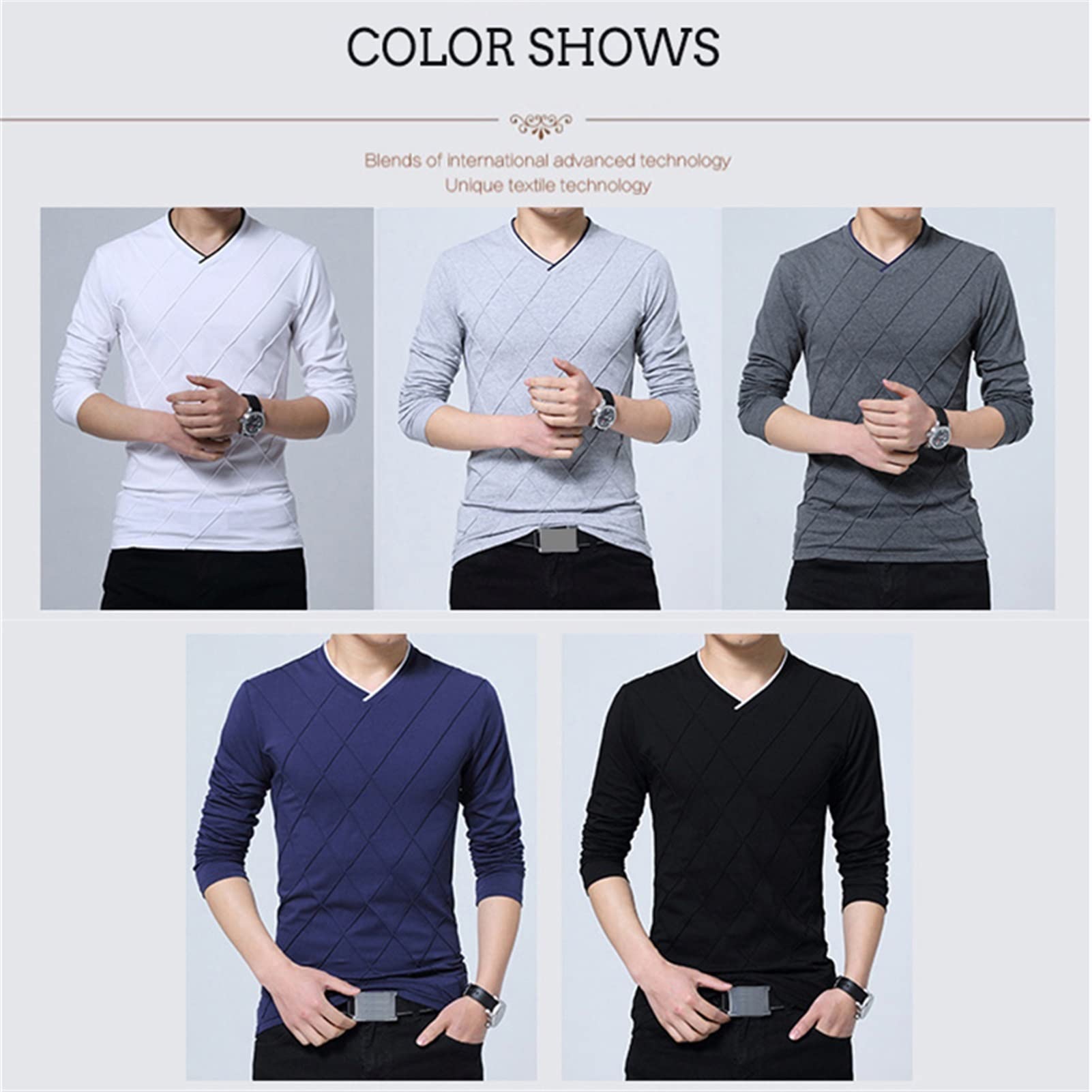 Camiseta Lisa Con Cuello En V Para Hombre, Ropa Ajustada, De Manga