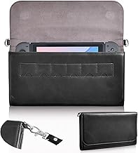 Ganve Switch & Switch OLED Case Switch Case with Magnetic Switch D-Buckle PU Leather Material Switch OLED Protective Case【Compatible with Switch/Switch OLED Models】Dustproof, Stain-Resistant