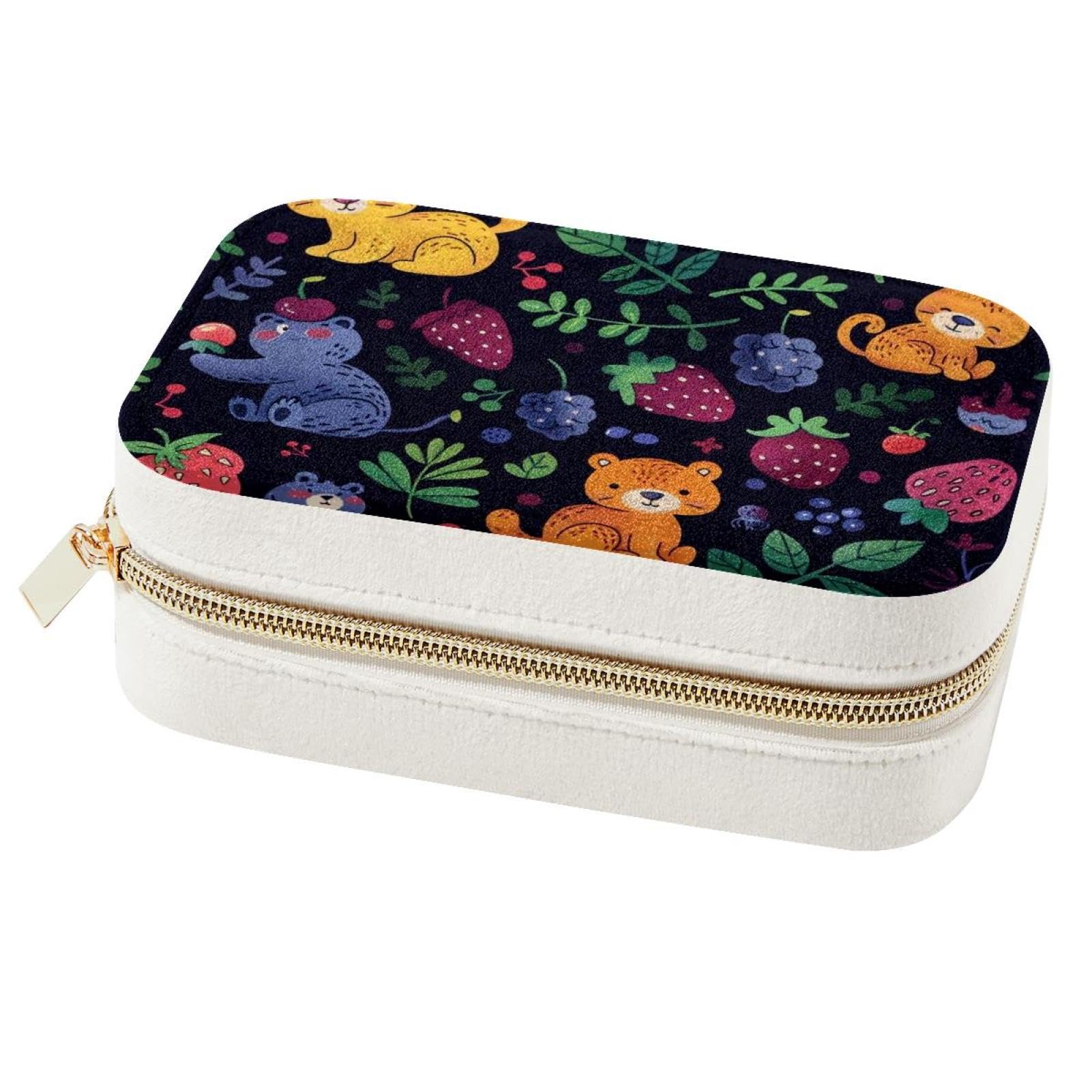 Boîte à bijoux portable en baie pour bagues et colliers