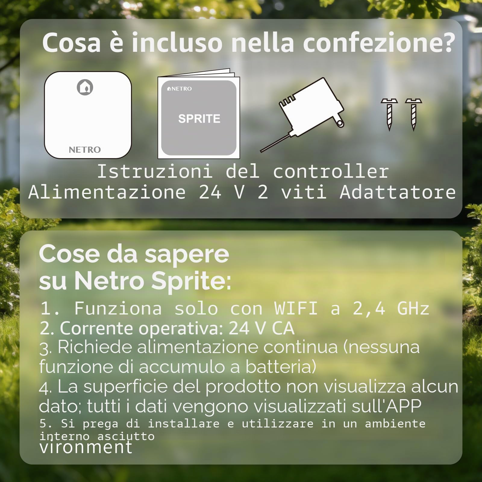 Netro Intelligente spruzzatore Controller, Wifi, Tempo Aware, accesso remoto, 6 Zone, compatibile con Alexa