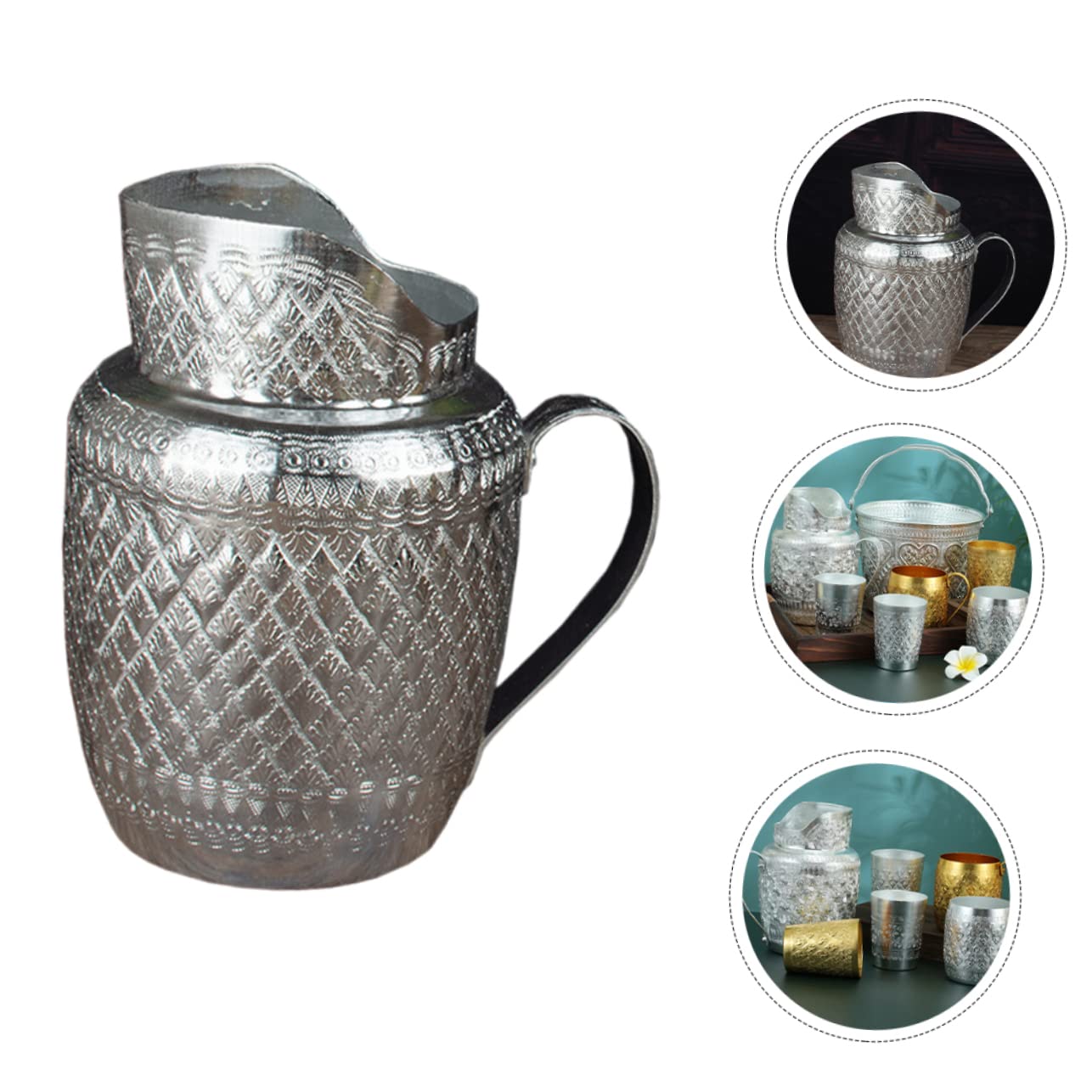 Jarra de Agua de Metal Dispensador Bebidas Grifo para Vino, Leche y Jugo, Asa Ergonómica, Adecuado para Restaurantes y Hogares