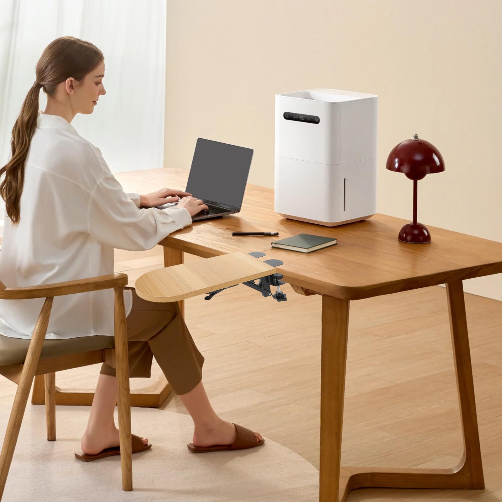 SHINEOFI Extensor Ergonómico del Reposabrazos para Escritorio Almohadilla de Apoyo para Codos Ajustable en Ángulo y Altura Adecuado para Oficina y Trabajo