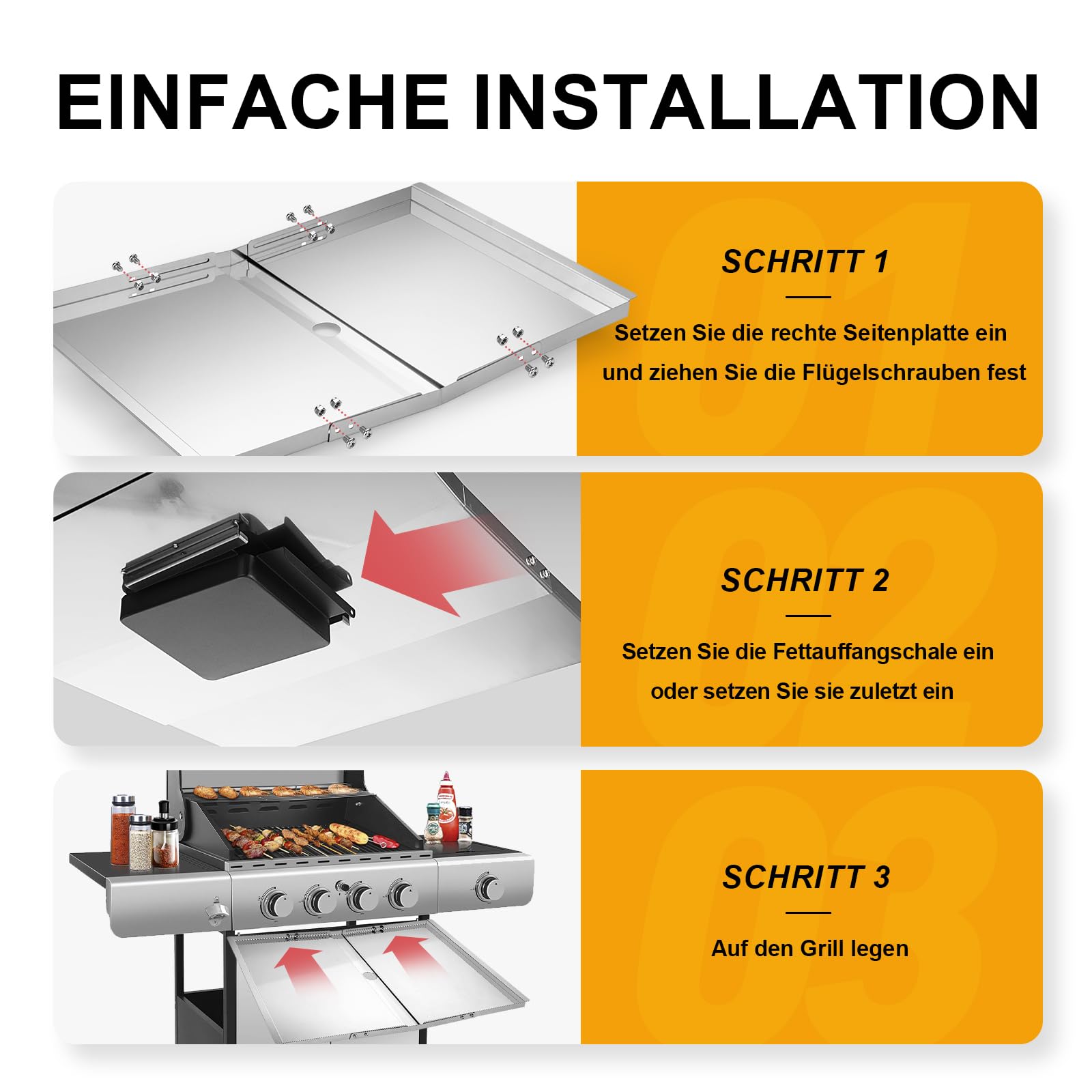 Fettauffangschale für Nexgrill Ersatzteile, Universal Fettwanne mit Auffangwanne 61cm bis 76cm, Verstellbar Tropfpfanne für 4/5 Brenner Gasgrill von Charbroil, Dyna Glo, Kenmore, Expert Grill und mehr