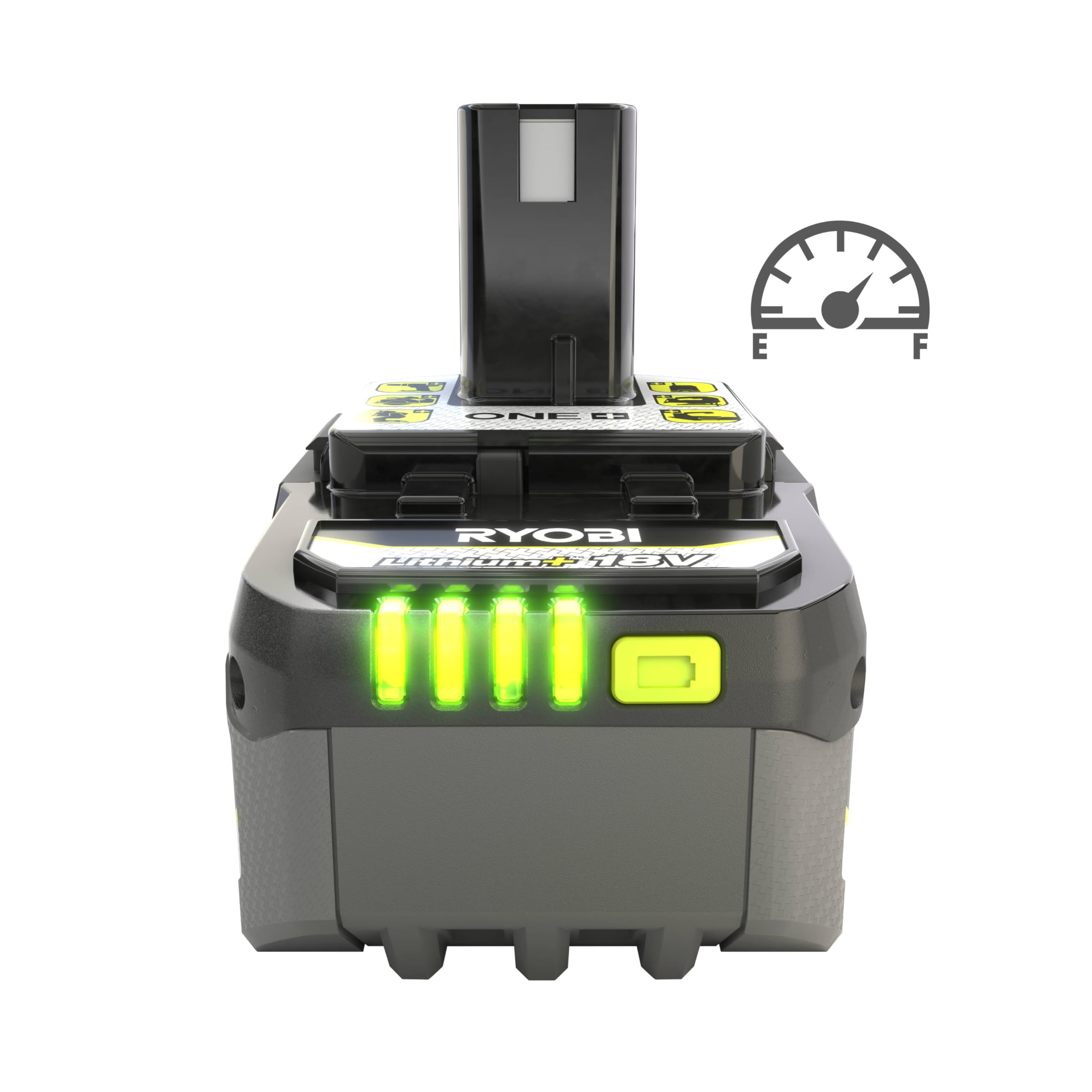 Ryobi Kit Batteria e Caricabatterie Originali 18V ONE+ 5,0Ah Lithium+ con Caricatore 2,0A, Indicatore LED, Tecnologia IntelliCell, Compatibile con Oltre 200 Utensili, RC18120A-150G