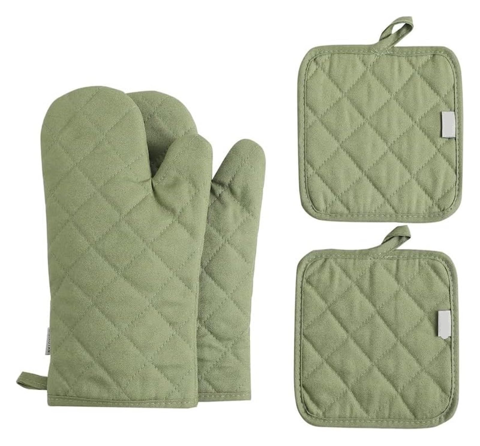 Set de moufles Four et maniques, Coton Microfibre, 4 pièces
