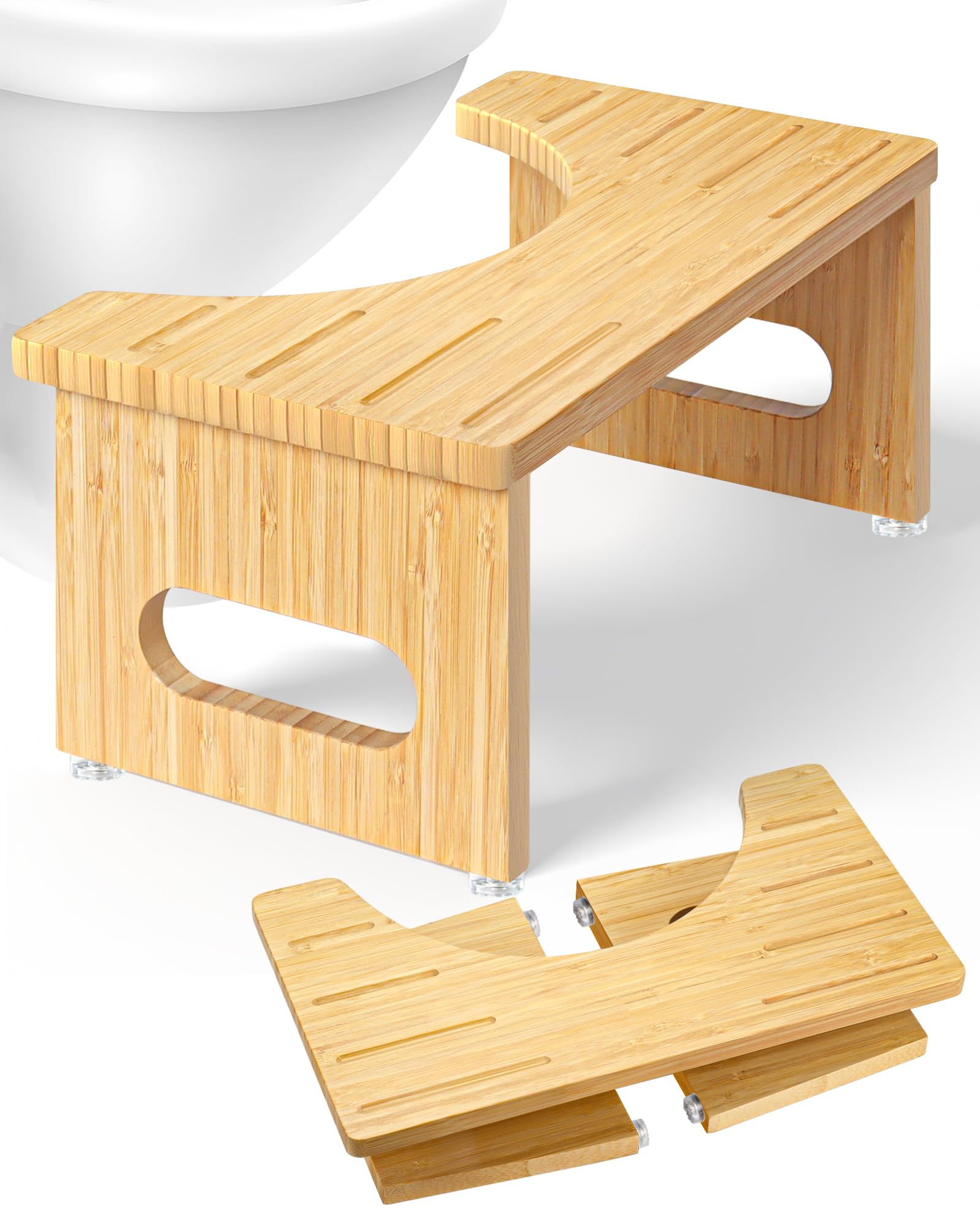 RayLove Klappbarer WC Hocker für Erwachsene, Toilettenhocker