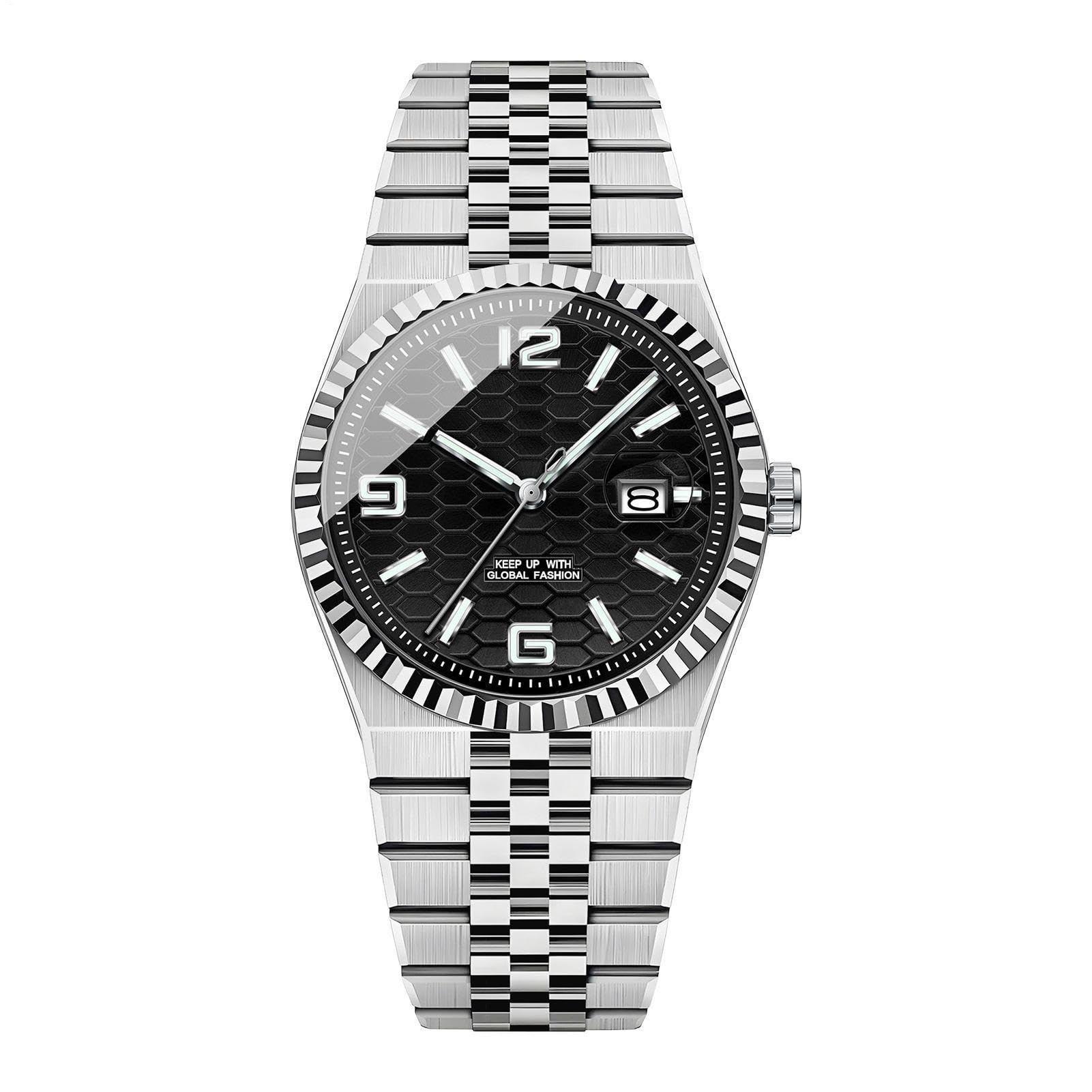 Relojes de pulsera para hombres resistente al agua 30m con correa cómoda 8