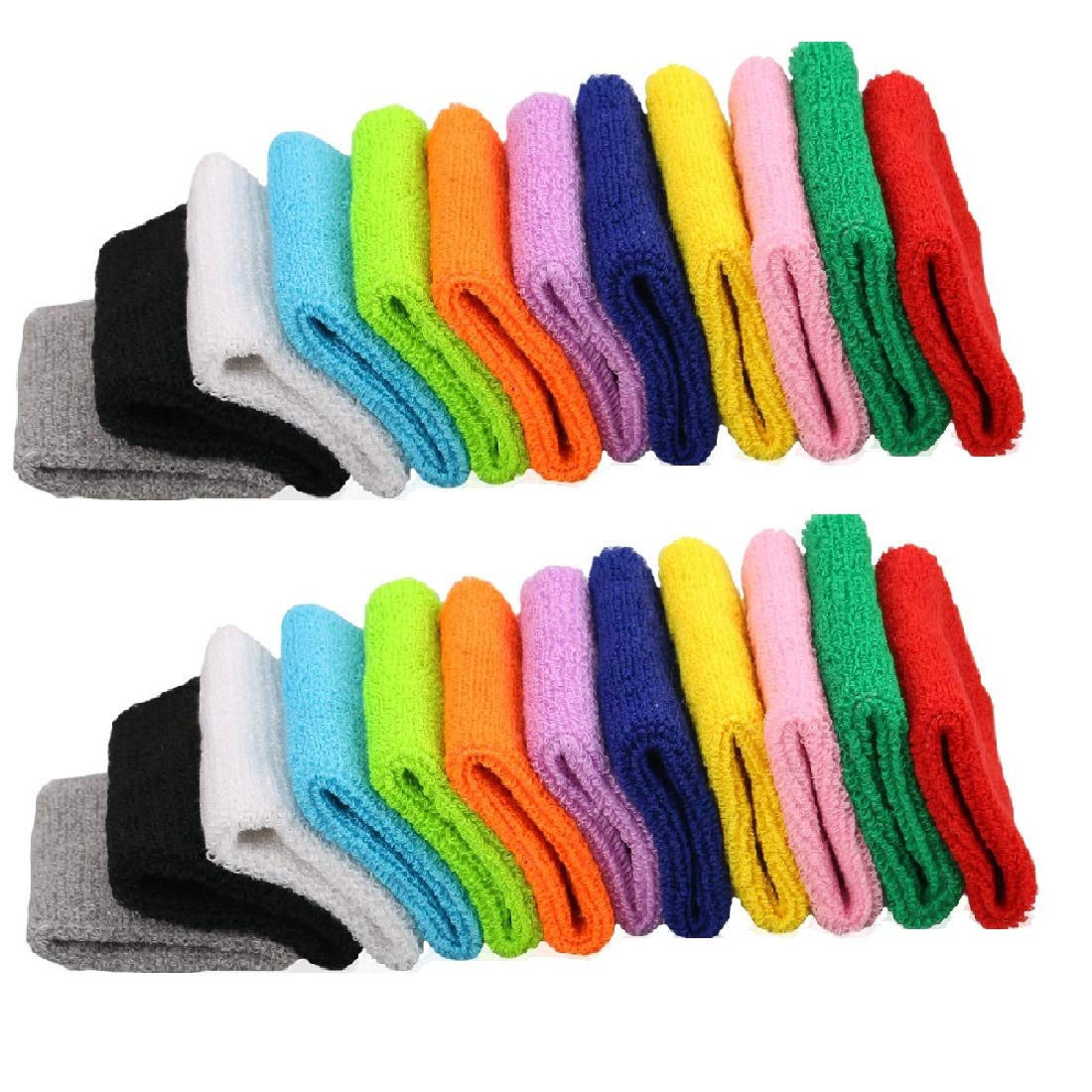 Lot De 12 Bracelets De Sport En éponge – 6 Couleurs Vives Pour Basket, Foot, Tennis, Running