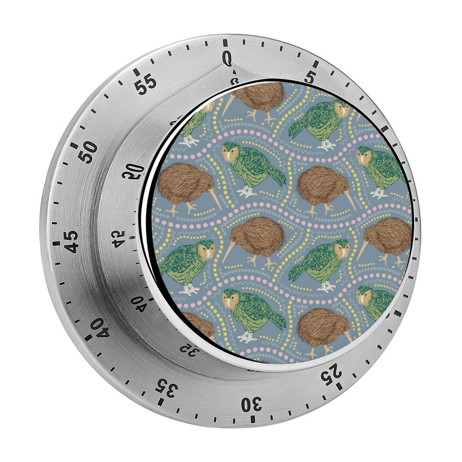 Kiwi Birds and Kakapo Parrot Mechanical Rotary Timer, Used for Daily Timing