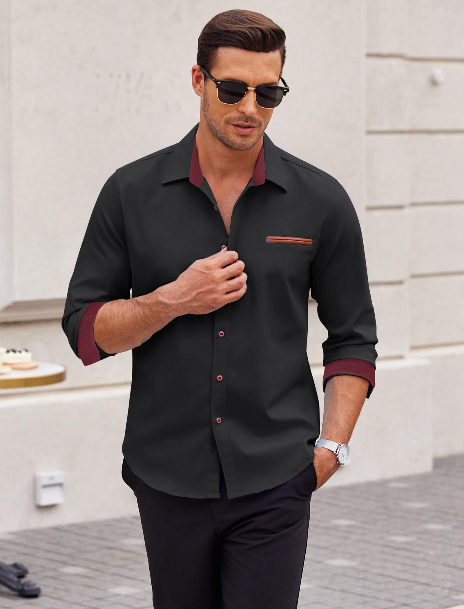 Coofandy Sy-pcv2-h7rc Casual Uomo (Pacco da 1)