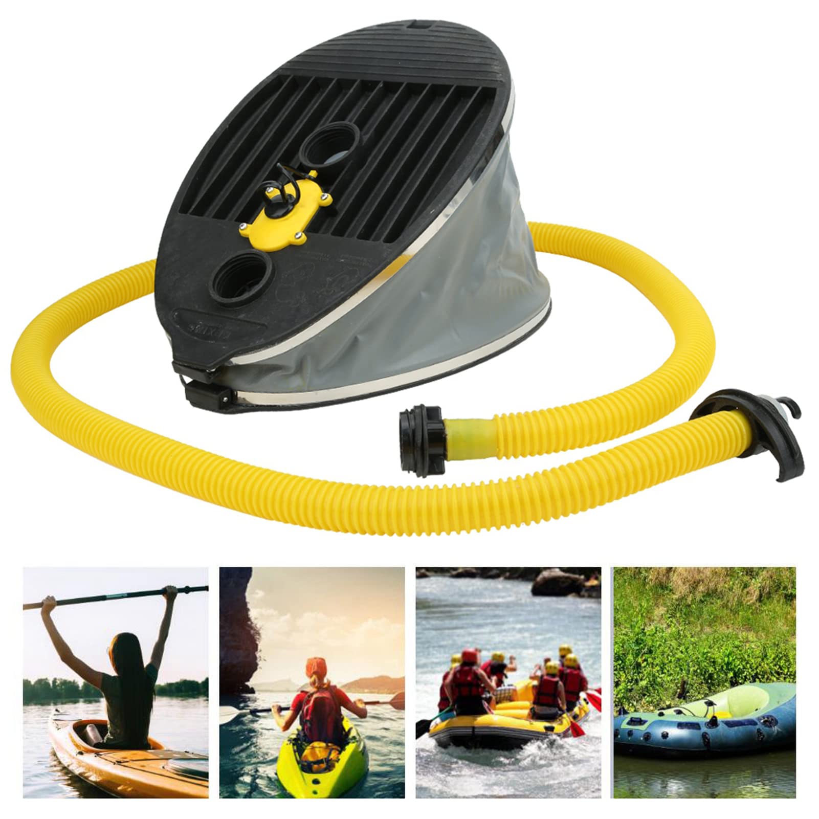 Pompa a Pedale per Barca Ad Alta Pressione da 10 Litri Pompa Ad Aria Gonfiabile Portatile per Gommone per Canoa Kayak
