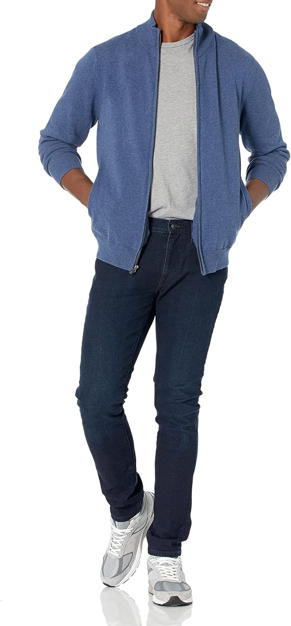 Amazon Essentials Men's Full-Zip Cotton Jumper