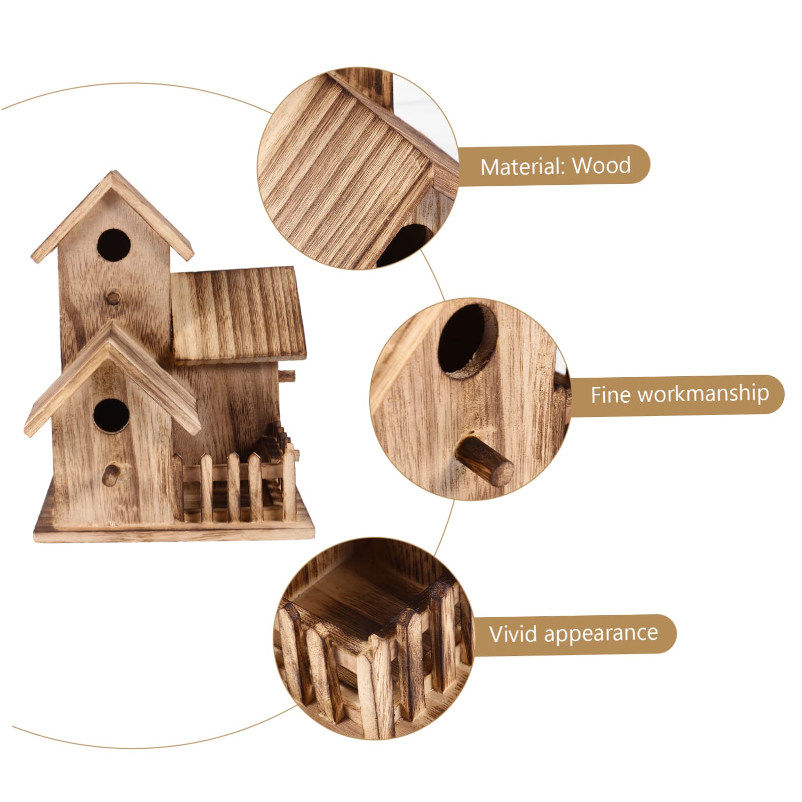 POPETPOP Casetta per Uccelli in Legno da Esterno per Pappagalli e Canarini, Nido Creativo a Forma di Casetta, per Pittura Fai-da-Te e Artigianato