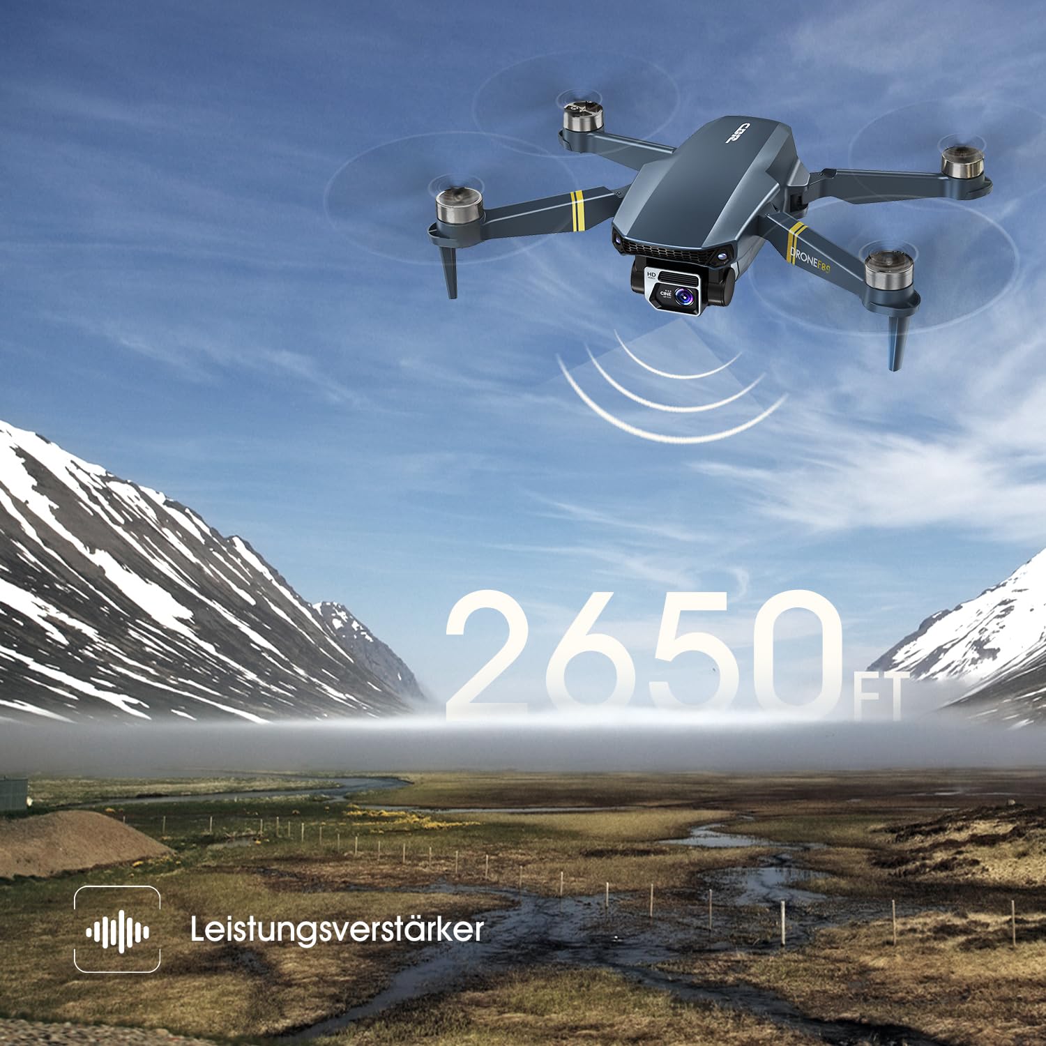 Drohne mit Kamera 4K 800 Meter Reichweite 84 Minuten Flugzeit WiFi FPV faltbarer Quadrocopter bürstenloser Motor Auto-Hover Auto-Follow 3 Akkus