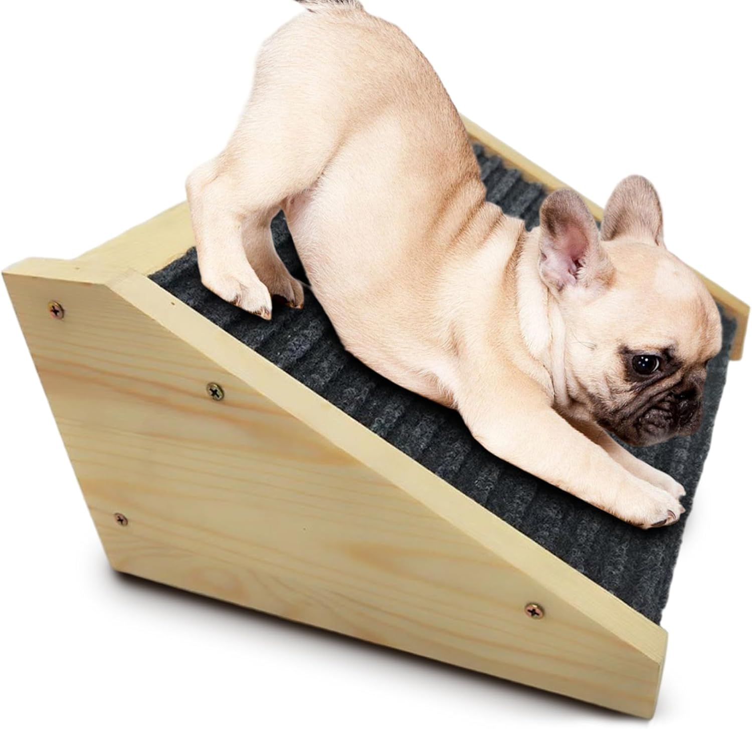 Dog Ramp for Bed Couch Stairs, Wooden Non-Slip Pad Pet Ramp Portable Stable Pet Stairs Dog Step, 12x10x6 Inch