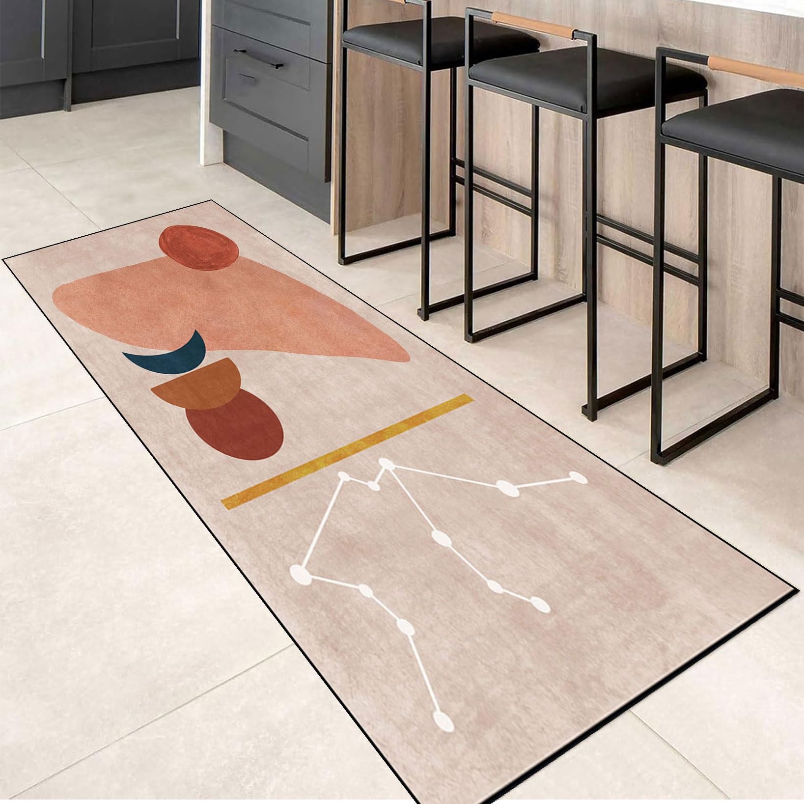 Dywanik Dywanowy Antypoślizgowy 70 x 150 cm Gumowy Spód Dywaniki Wewnętrzne, Chodniki Do Przedpokoju Łapacz Brudu, Łatwy Do Czyszczenia Do Prania Oprócz Sypialni, F