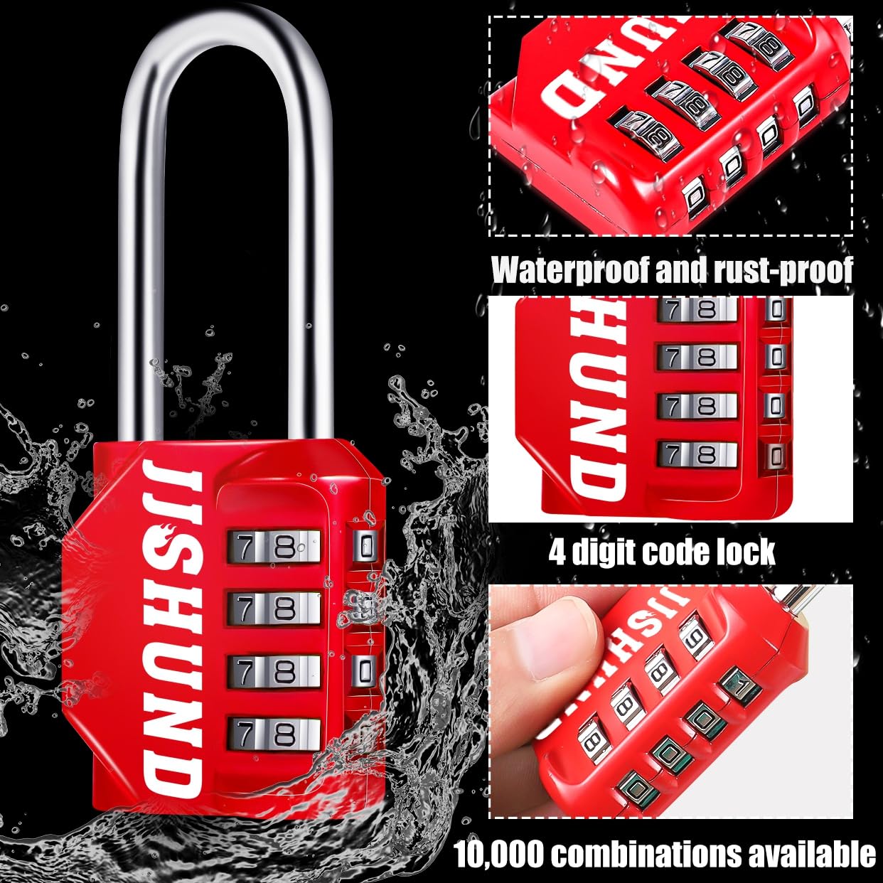 Lucchetto A Combinazione 4 Cifre - 2 Pezzi Impermeabili Per Armadietti, Palestra E Viaggi - Foto 10