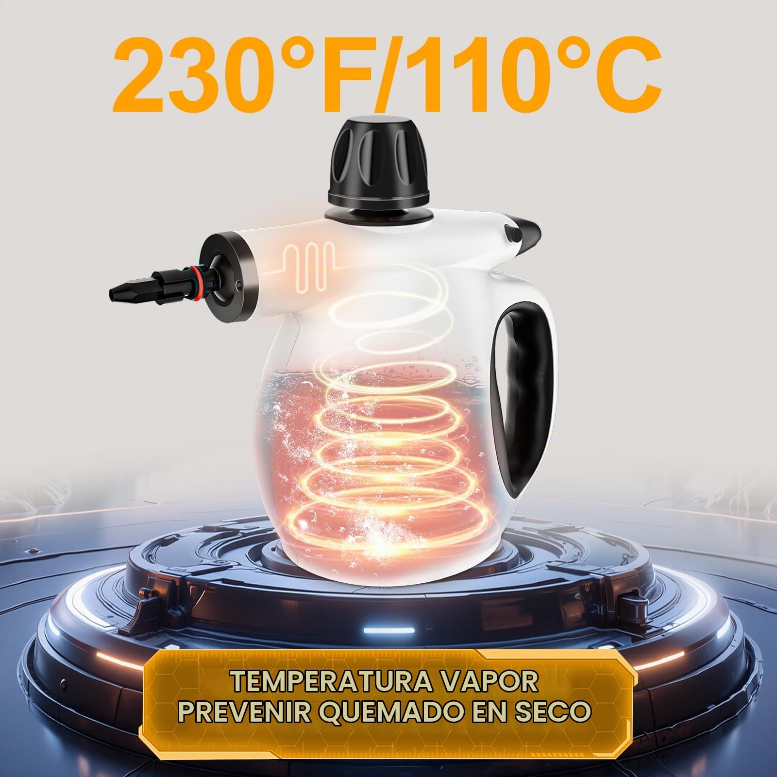 Limpiador de Vapor,1200W Vaporeta de Mano Portátil,Con 12 accesorios y cierre de Seguridad,350ML Depósito Para Limpiar Cocina, Baño, Juntas, Ventanas y Grasa Vaporeta Limpieza Hogar Multifuncional