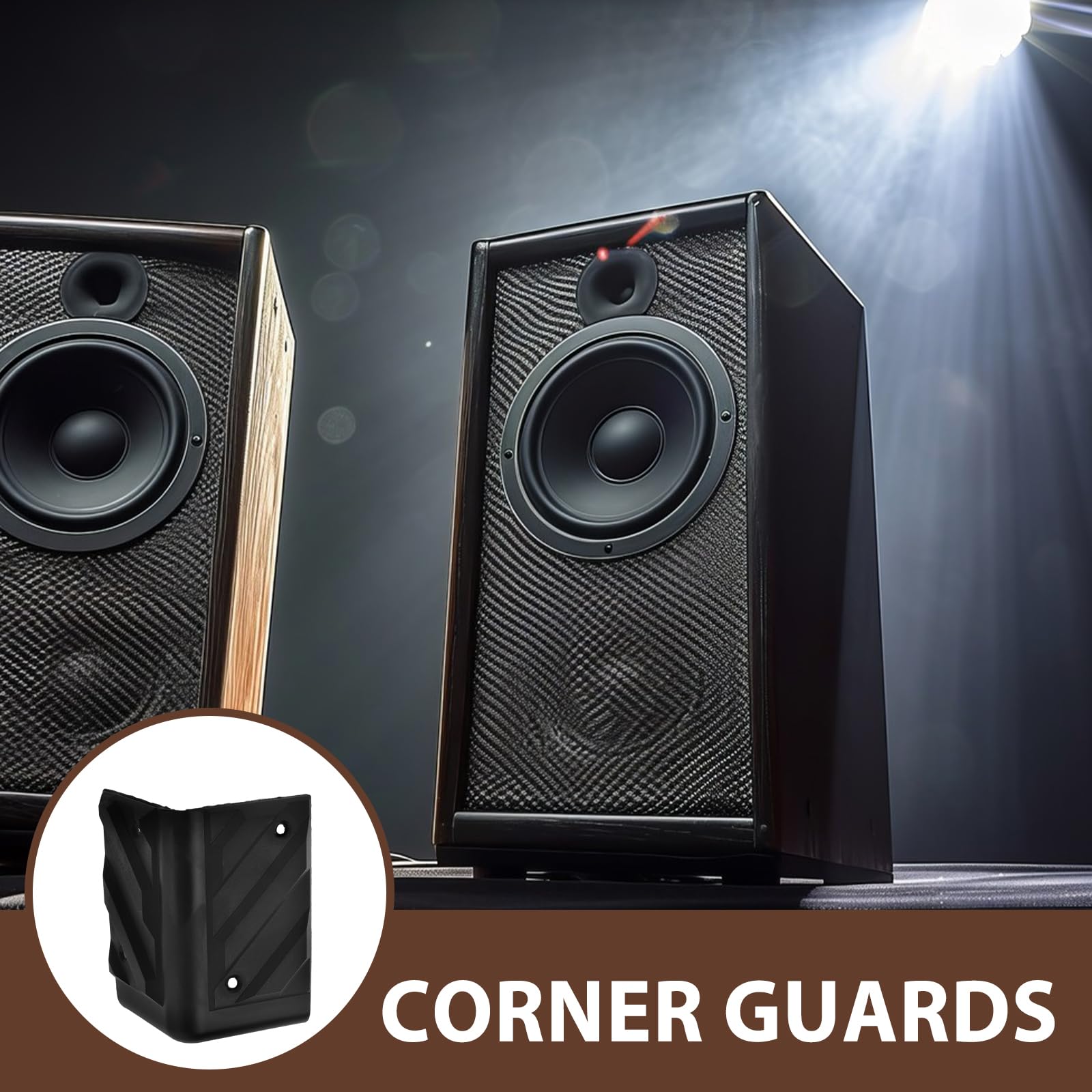 Housoutil Pack of 16 Speaker Pockets Corners Speaker Corners Cover Corner Protection Anti-Collision Protective Corner Cover Furniture Corner Protection Speaker Corner Protection Plastic Black - Image 4
