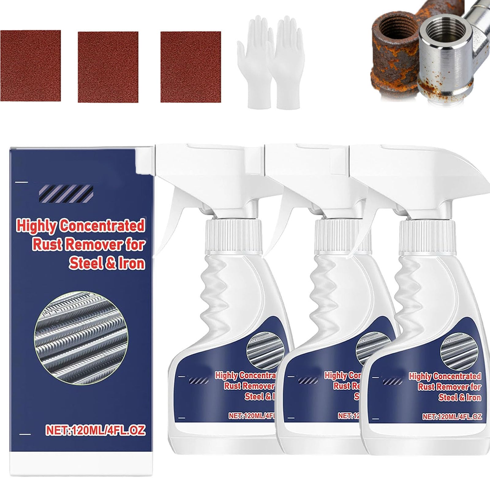 3Pcs Highly Concentrated Rust Remover for Steel & Iron - Rust Remover Spray for Metal, Multi-functional Quick-acting Rust Removal Spray (2PCS) — view 10