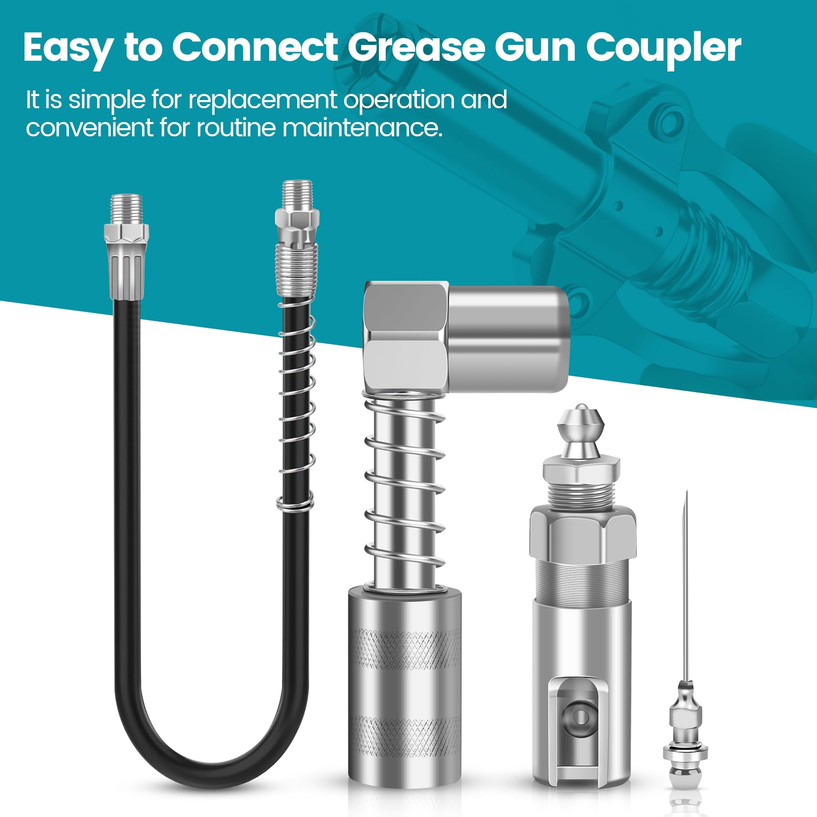 Raccord De Pistolet à Graisse G Coupler Avec Tuyau Flexible, Embout Pompe A Graisse Manuelle - Embout - 3
