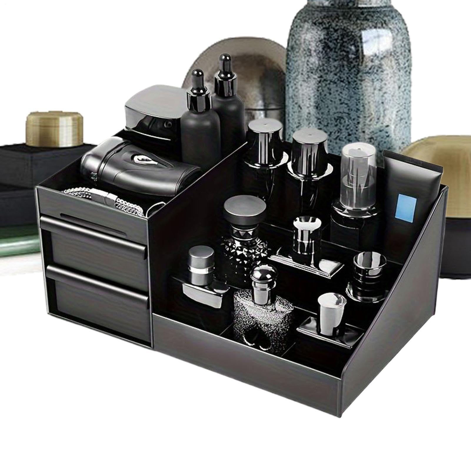 Organisateur maquillage plan travail haut de gamme avec boîte bijoux