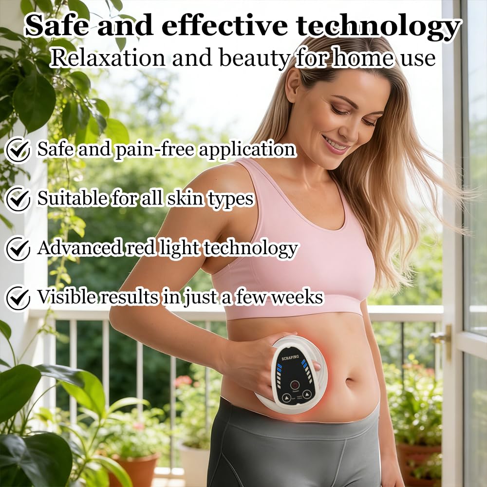 Masajeador Eléctrico 4 en 1 Contra la Celulitis, Ventosa Eléctrica Anticelulítica, Masajeador para el Drenaje Linfático, para Reducir la Celulitis, Reafirmar la piel y Estimular la Circulación Sanguín
