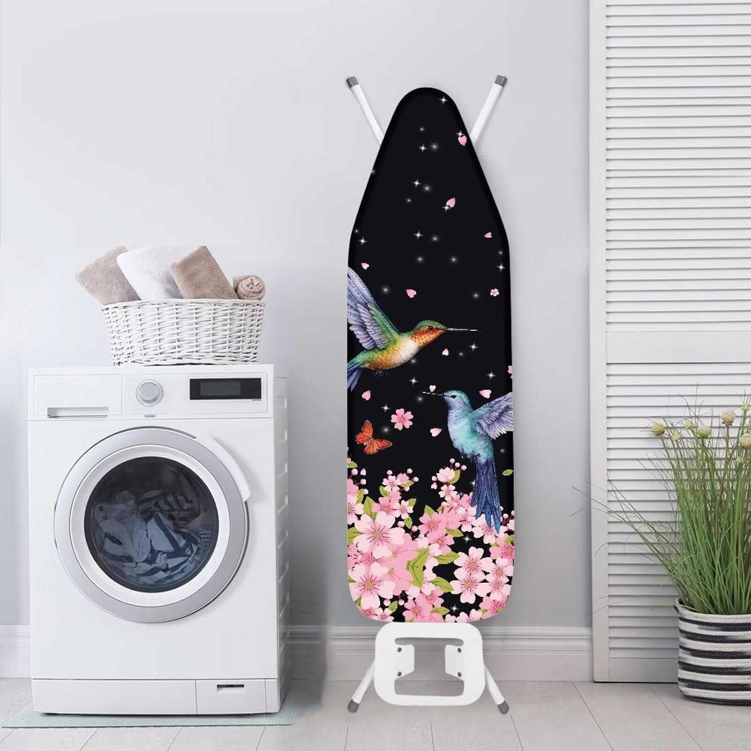 Hummingbird Ironing Board Cover and Pad 15x54 Inch Heavy Duty Iron Cover, Standard Size Ironing Board Covers, with Elastic Edge for Easy Installation
