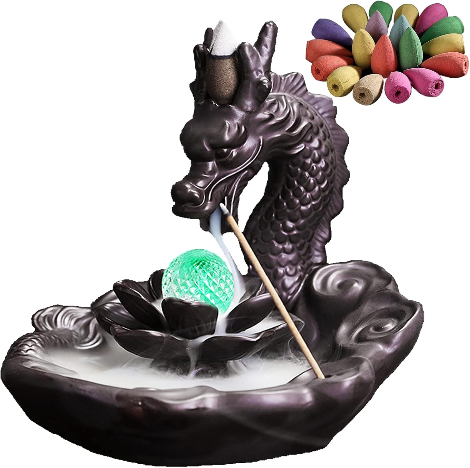 Backflow Incense Burner Waterfall Ceramic Incense Holder