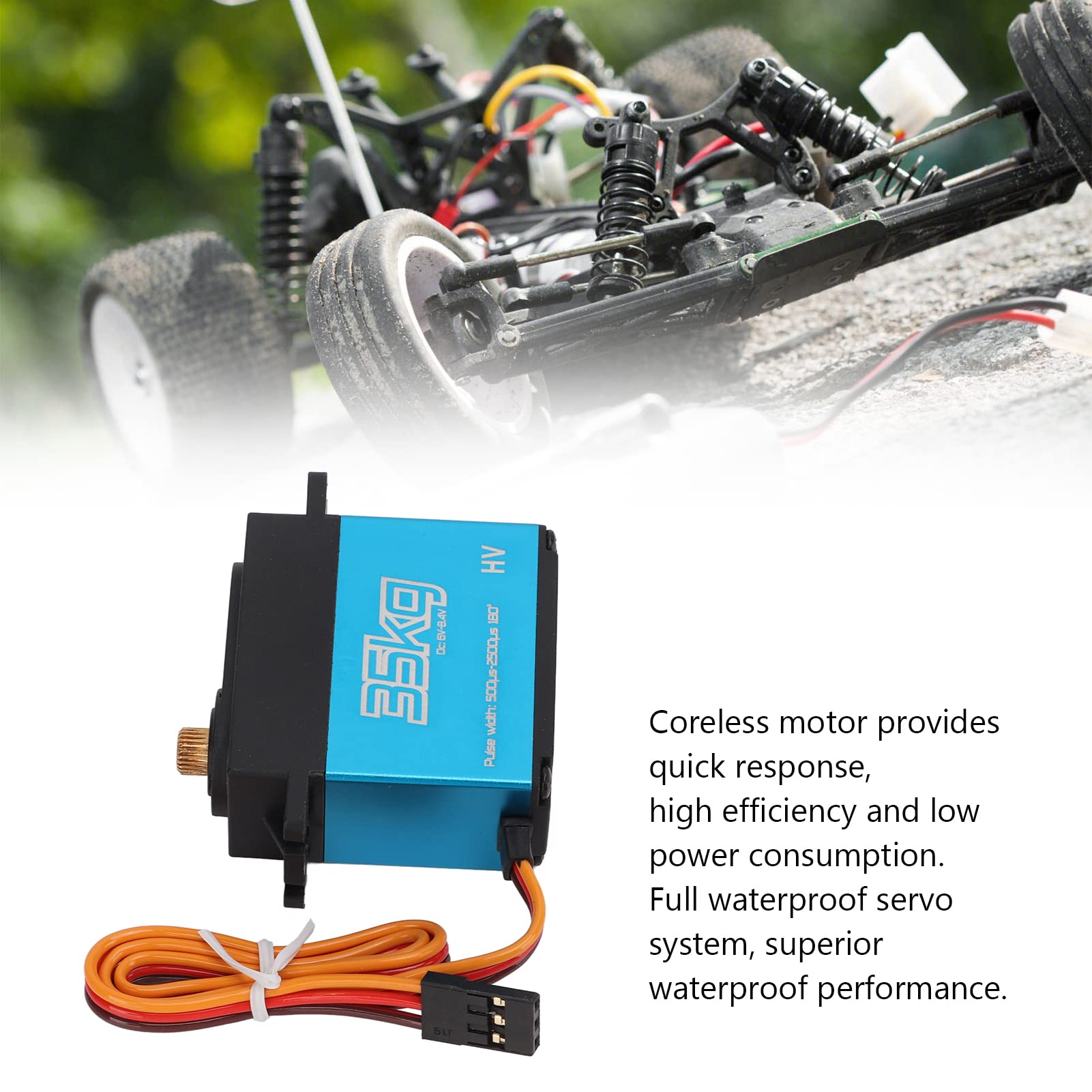 2pcs Servo Digitale per Auto RC Impermeabile 35KG Motore Senza Spazzole Set di Ricambio per Modelli Scala 1/8 1/10 Servo per Radiocomando