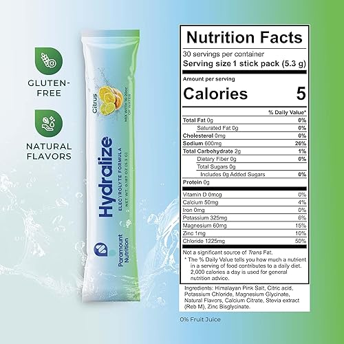 Miniatura 2 de Hydralize Fórmula de electrolitos - Mezcla de bebida de hidratación - Con sal rosa del Himalaya, glicinato de magnesio, cloruro de potasio - Para