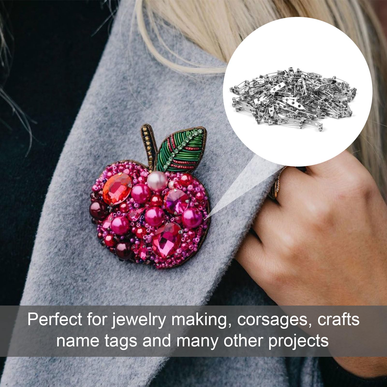 HoAhaMay - Lot De 250 épingles De Sûreté Argent 20 Mm - Pour Bijoux DIY, Badges, Bricolage Et Couture