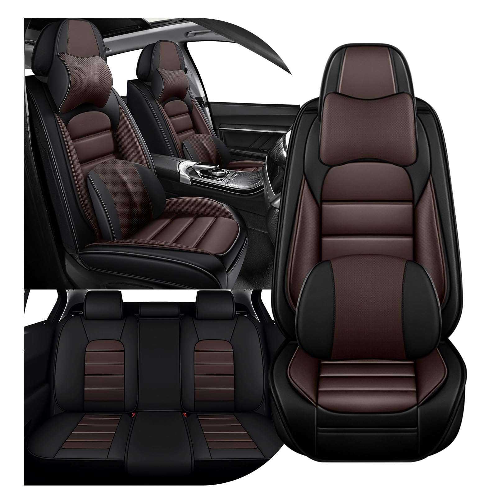 YWZQ Full Set Car Seat Covers for Lexus GX 460 2010-2026, Waterproof Stain-Resistant Seat Cover, Premium Nappa Leather Seat Protectors with Storage