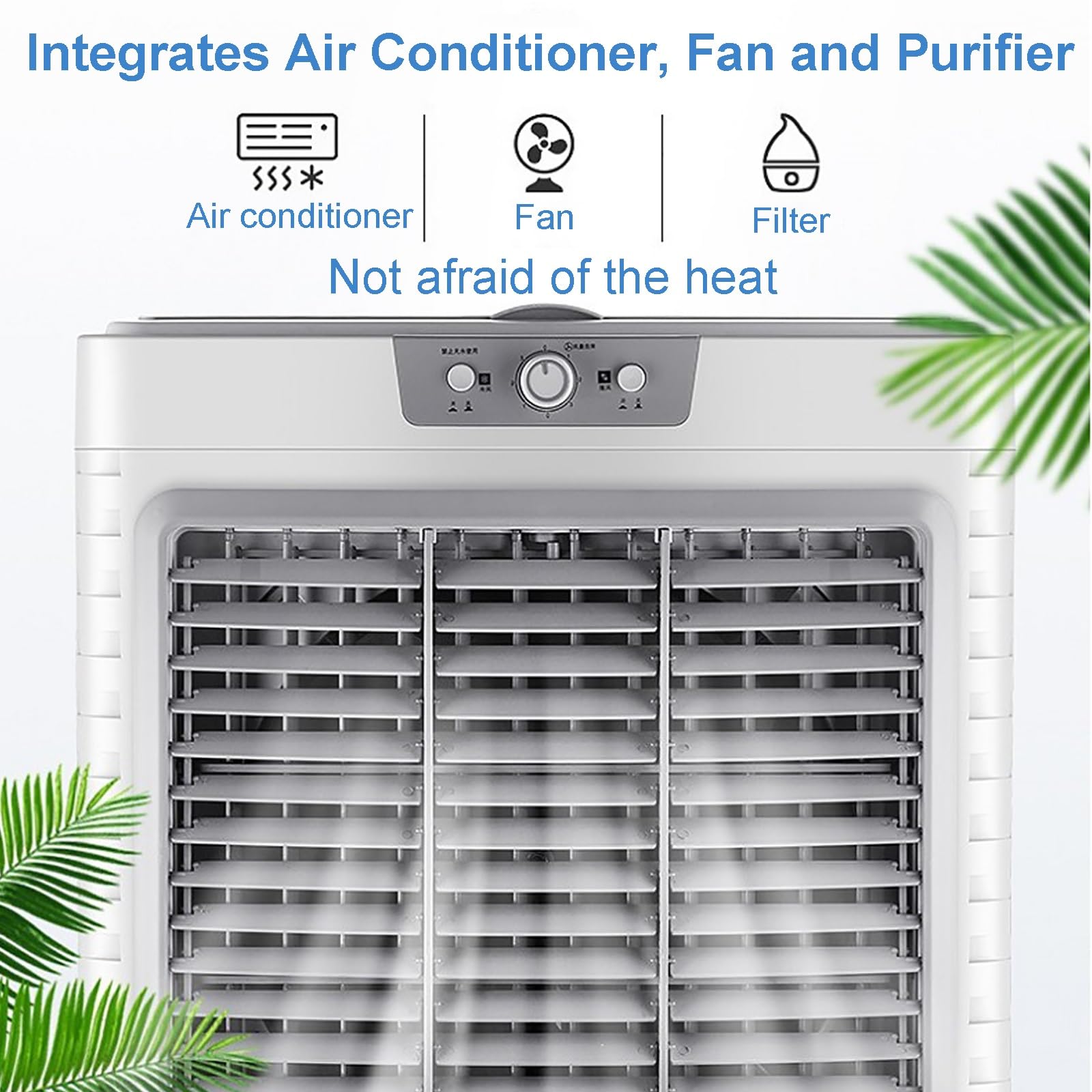 Enfriador de aire Grande Climatizador Evaporativo 3 en 1,Humidificador y Ventilador, Enfriador de aire con 6 Cajas de Hielo, para Oficina, Supermercado, Hogar