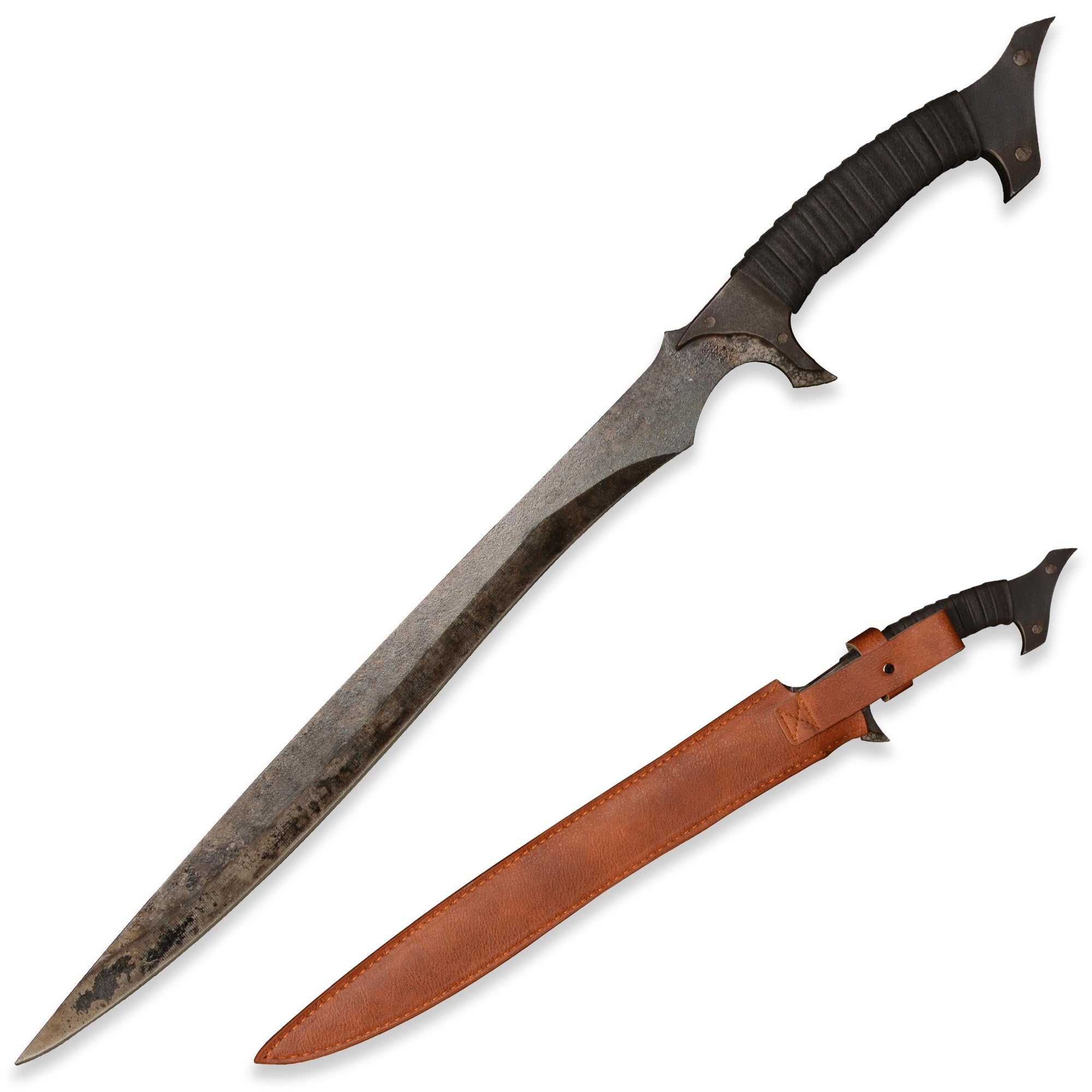 SV Handmade cast Manganese Steel Chopping Blade Sword, Full Tang, Outdoor, Hunting, Camping, Hiking, Survival, with Protective Cover, Multiple Styles to Choose from