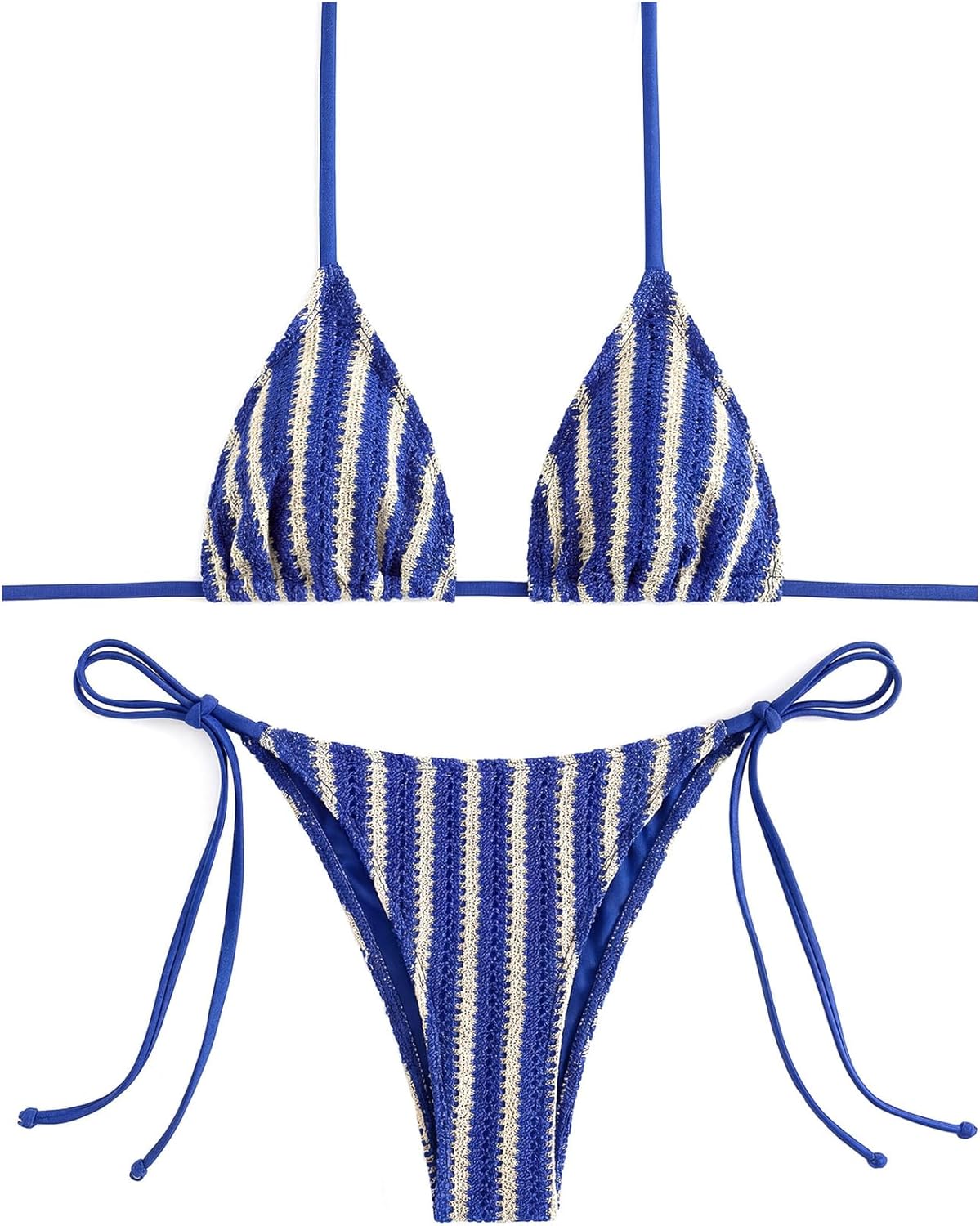 BEAUDRM Women's 2 Piece Leopard Bikini Set Cheetah Thong Bikini Sexy Triangle High Cut Swimsuit String Cheeky Bathing Suit