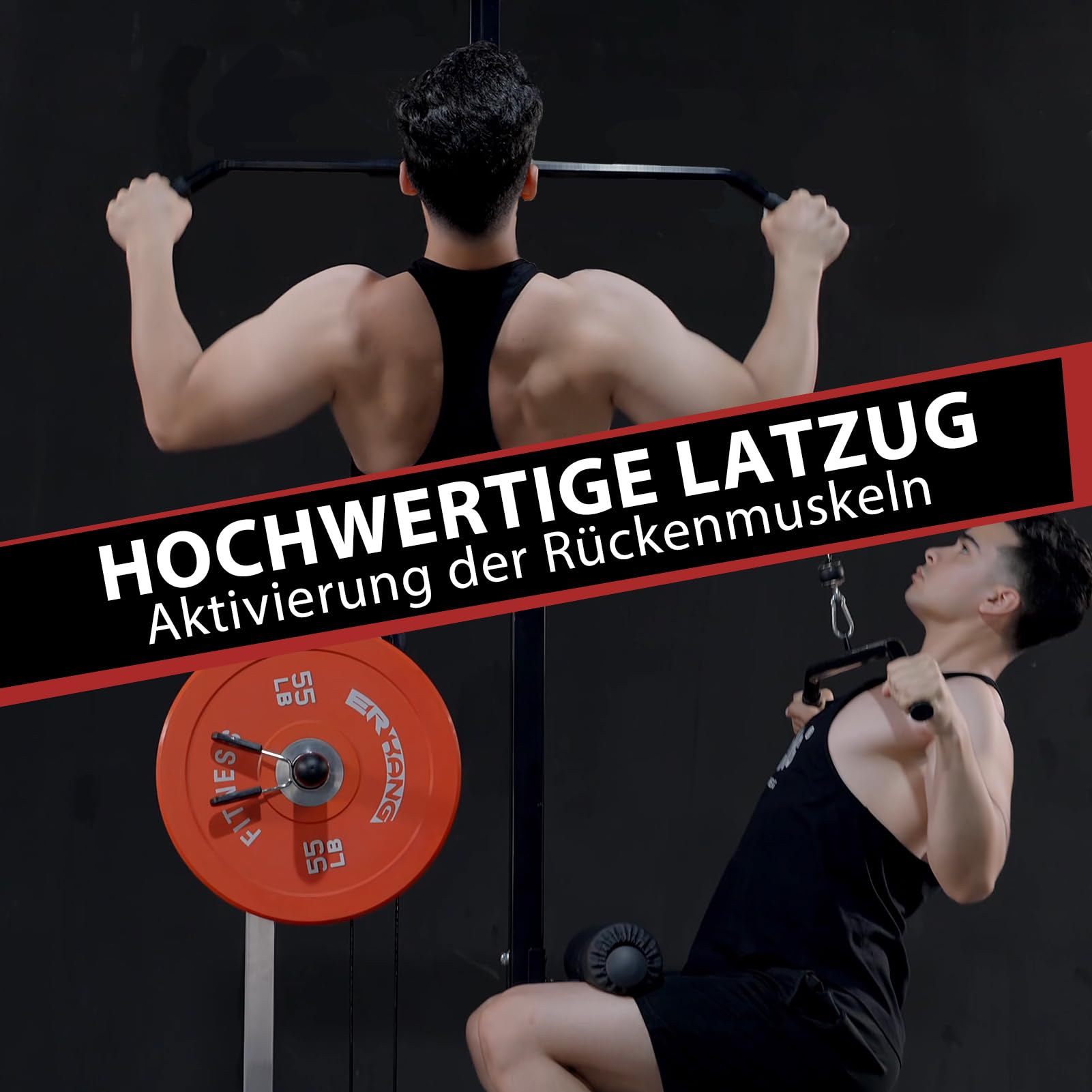 Latzugturm, Latzugmaschine für Latzug und Ruderzug, Kabelturm mit Latzugstange, Ruderzugstange, bis 200KG Belastung
