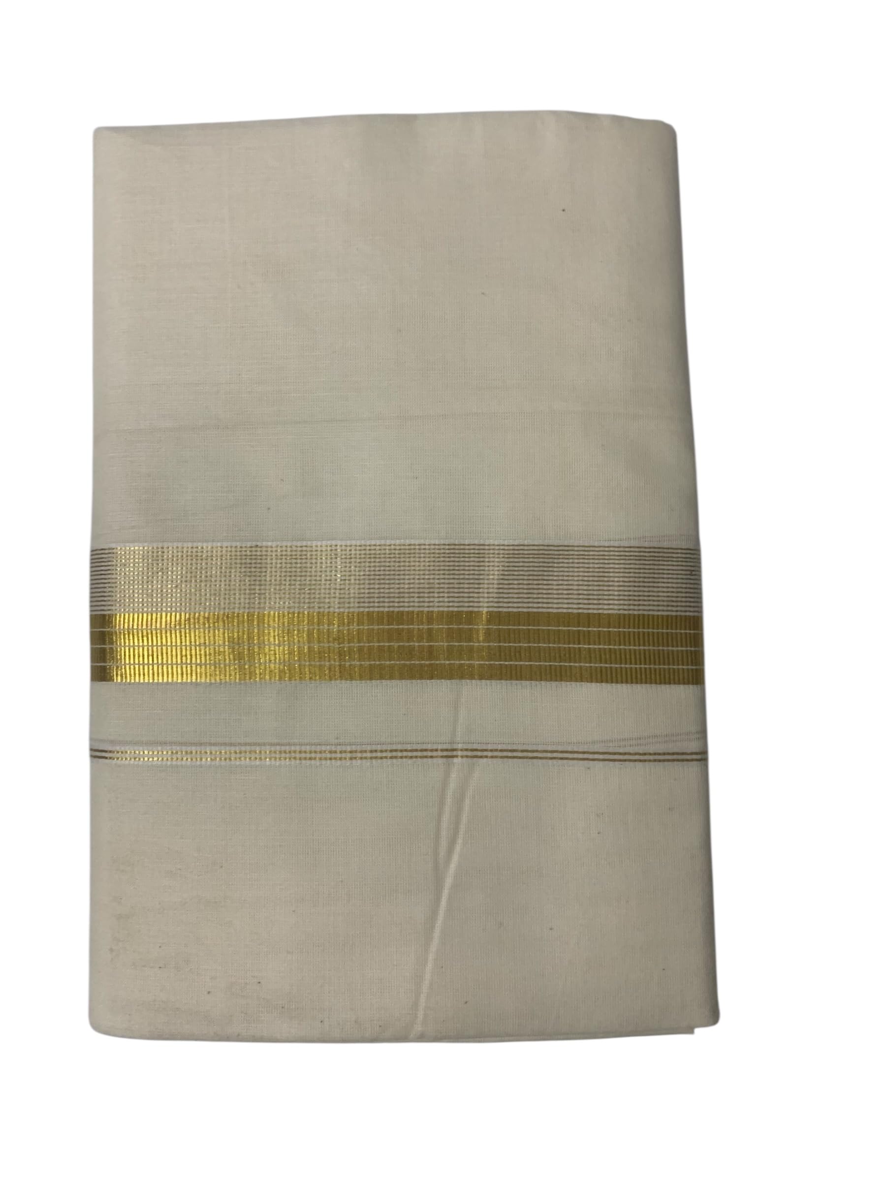 Kuthampully Men's Kerala Kasavu Dhothi Cotton | Golden Kerala Kasavu Mundu | Plain Cotton Dhoti For Men | Traditional South Indian Kasavu Mundu | EKM-922 | Pack -1-image-21