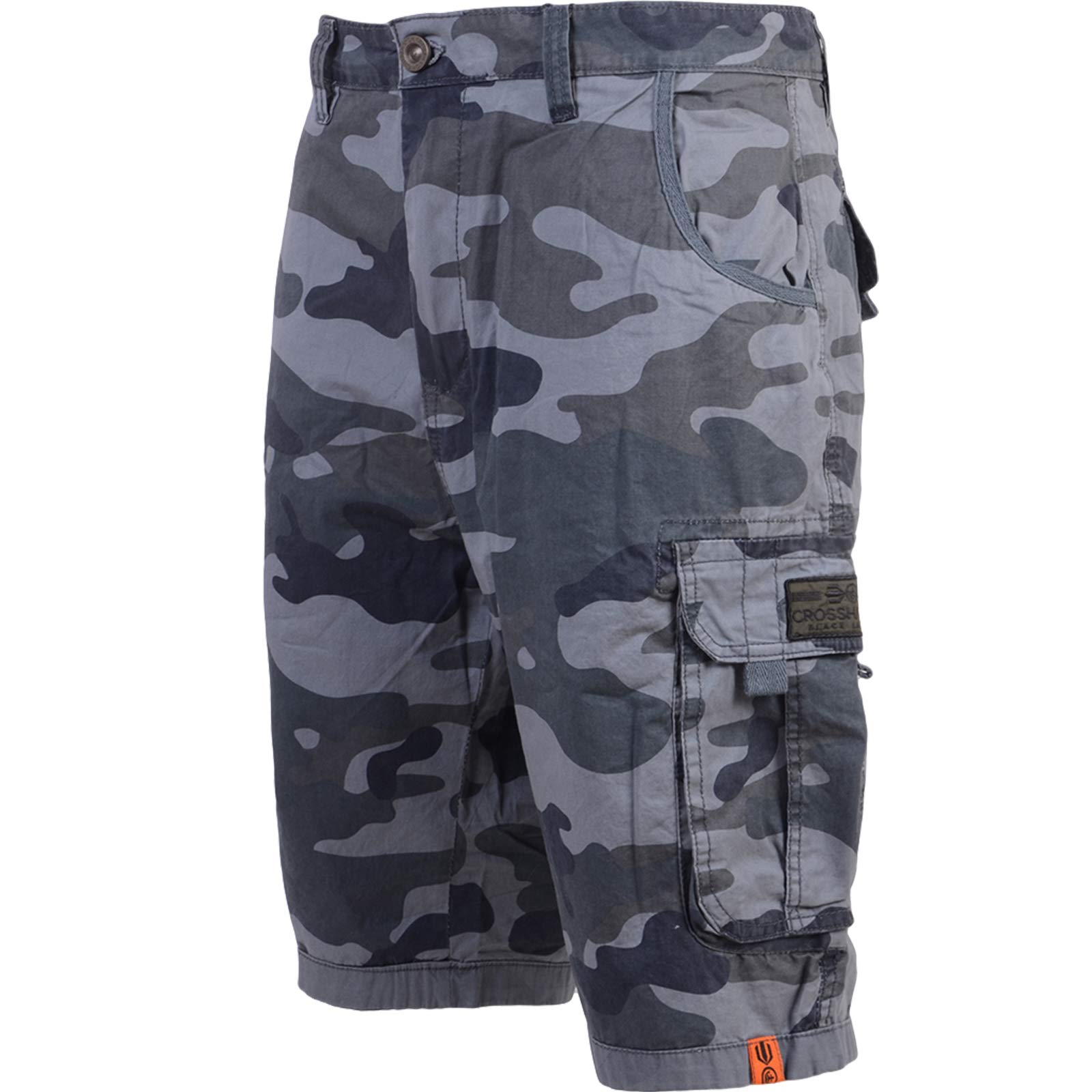 Crosshatch Mens Shorts Camo Combat Cargo Army Camouflage Watchford Summer Jeans Pants (Charcoal, 32)