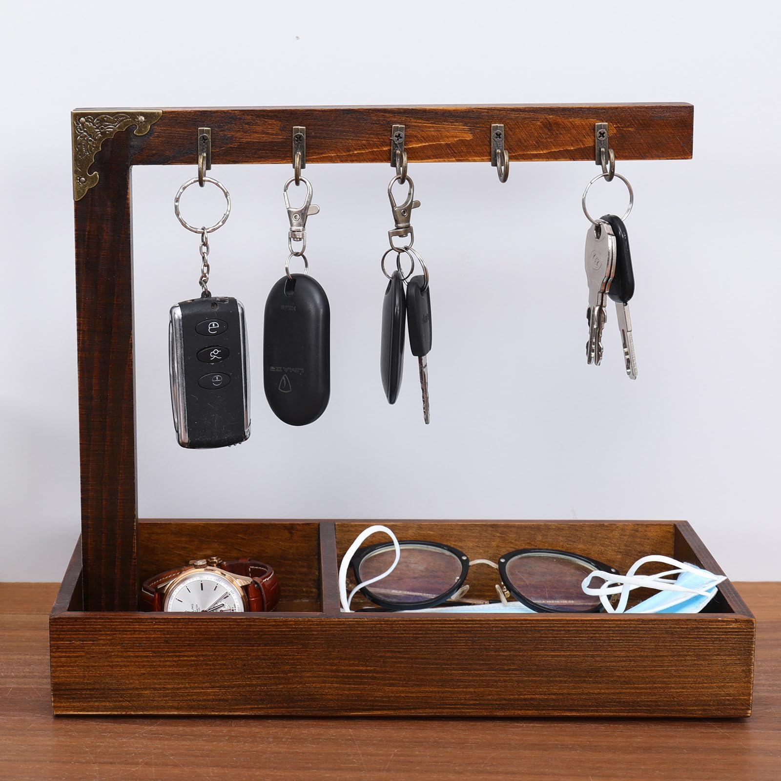 Amazon.com: MyGift Black Metal Entryway Key Holder with 5 Hooks and ...