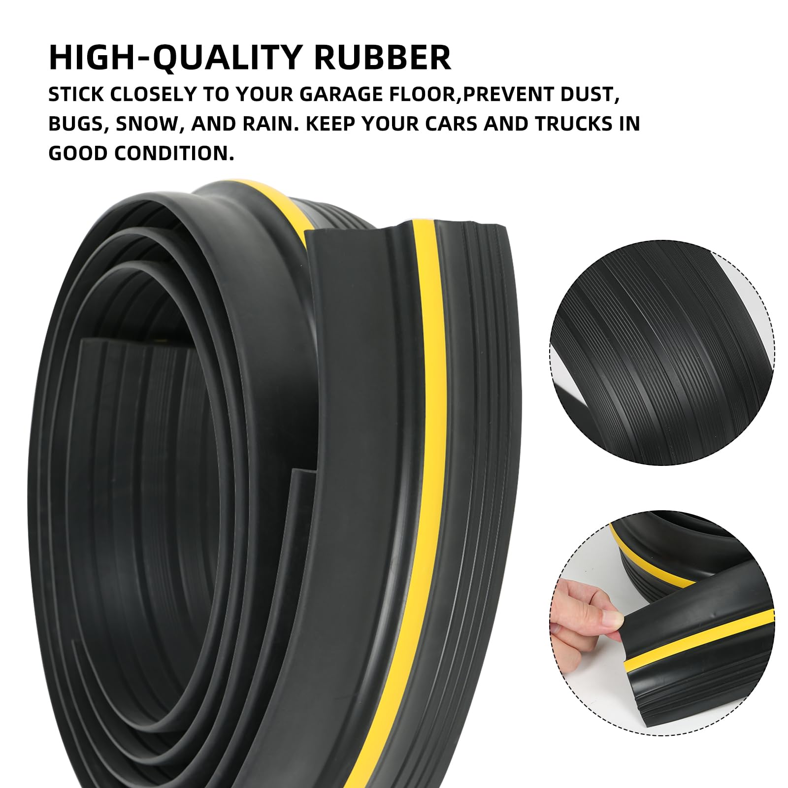 Joint universel pour porte de garage, étanche, coupe-vent et anti-poussière, parfait pour garder le garage propre et sec (3 m)