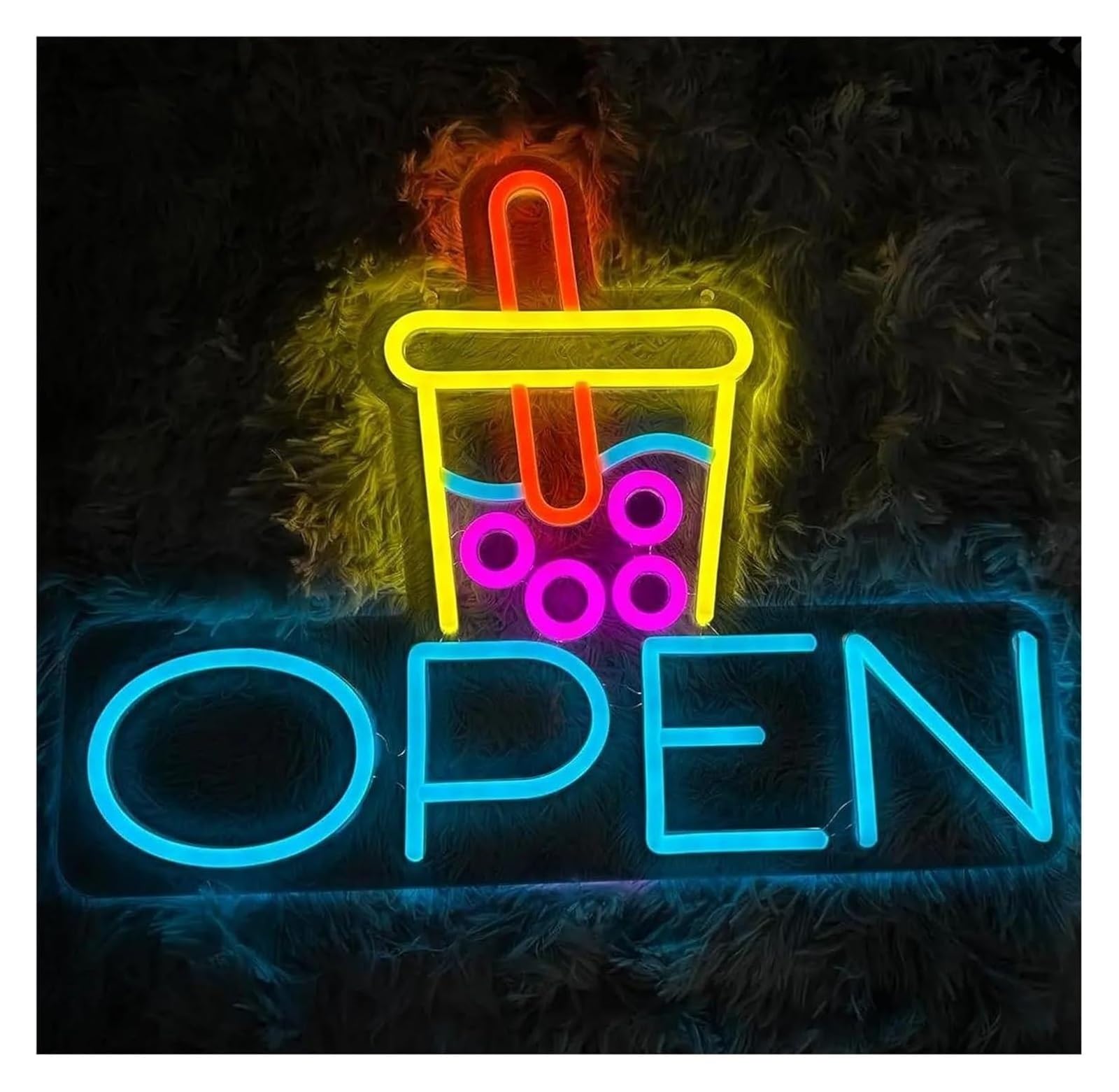 lampe au néon Enseigne lumineuse néon pour boutique de bubble tea, éclairage ouvert pour la décoration du magasin