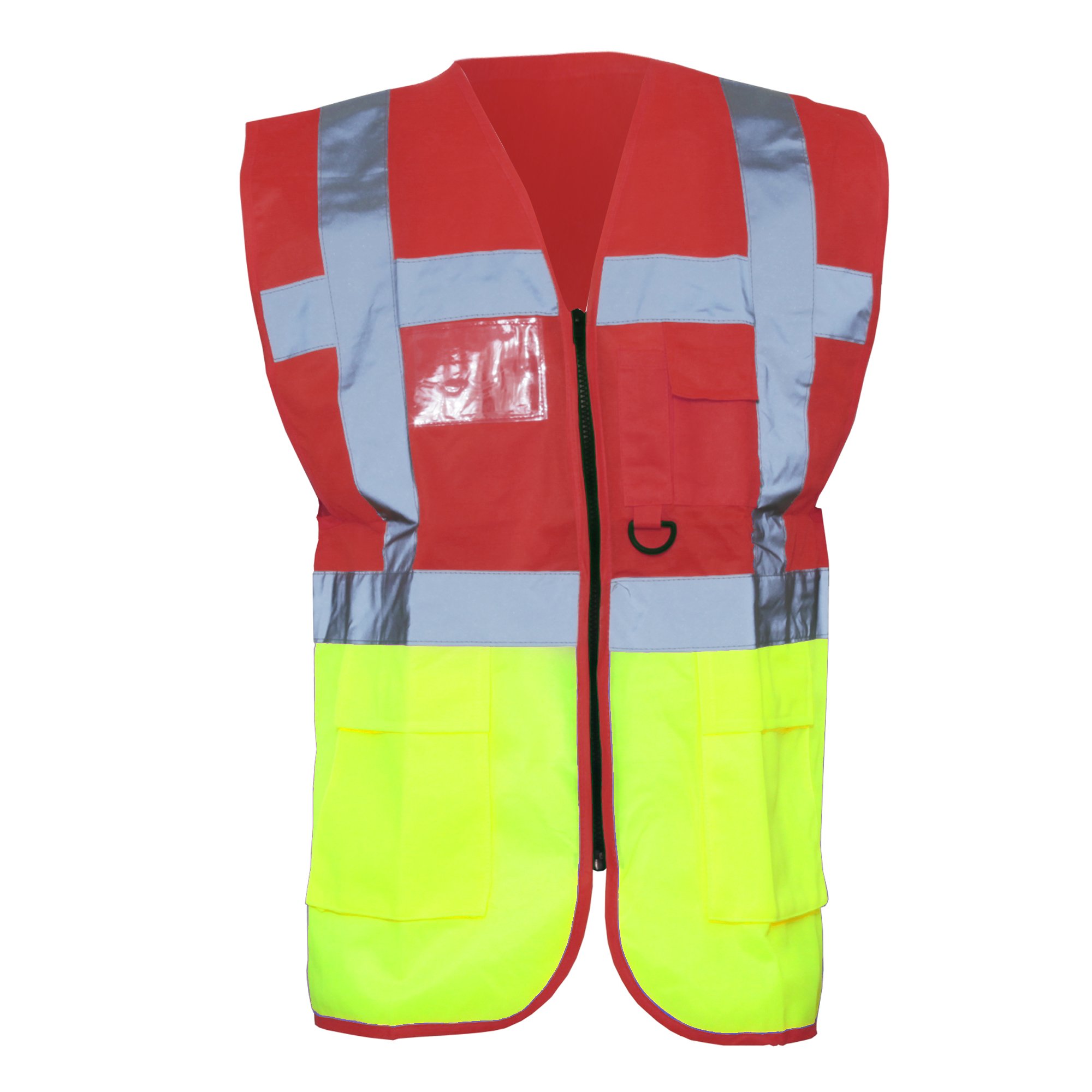 Yoko Hi-Vis Premium Executive/Manager Waistcoat / Jacket (3XL) (Red/Hi Vis Yellow)