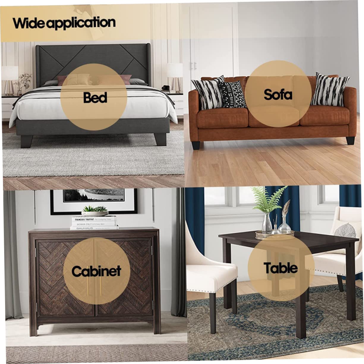 4piezas Elevadores Antideslizantes para Muebles De Aumenta Estabilidad y Protección del Suelo para Sofás Mesas y Sillas
